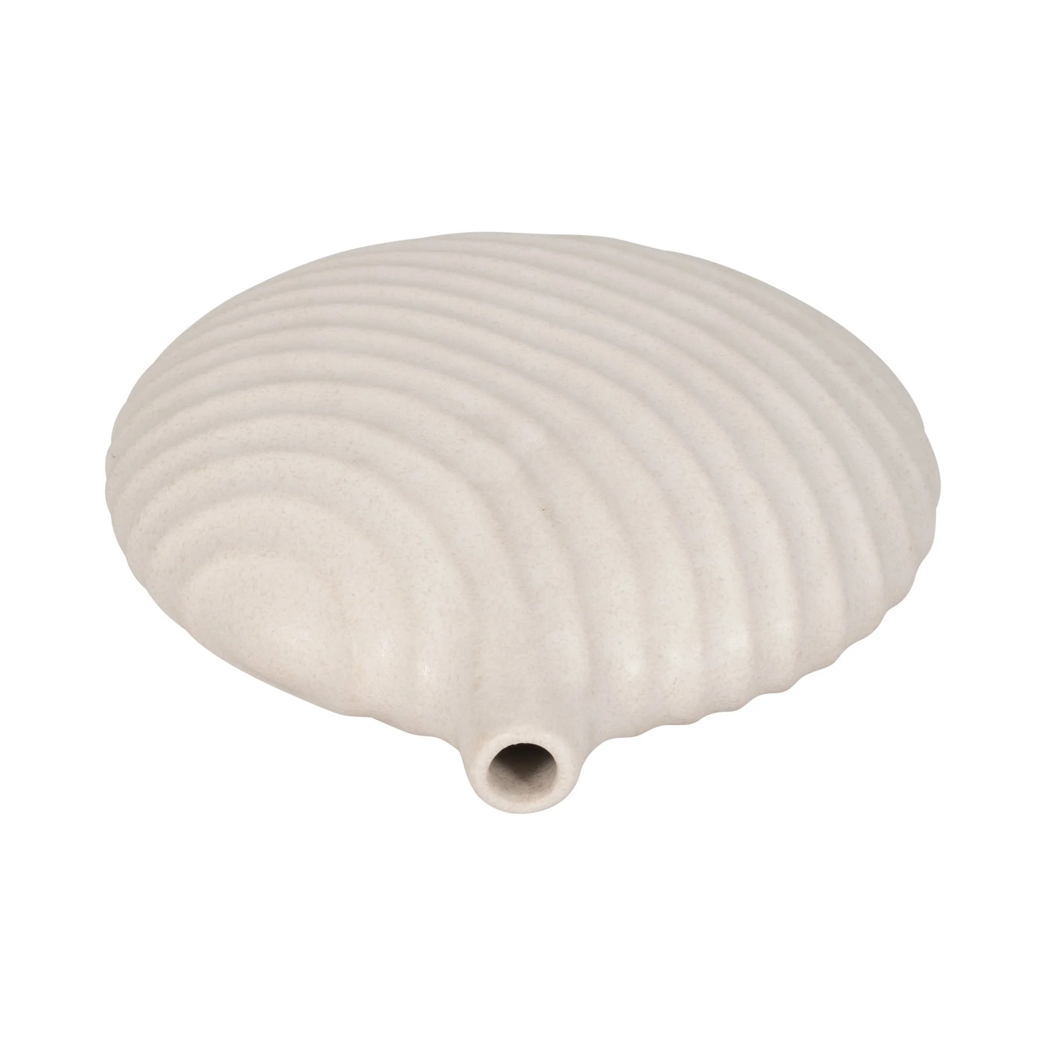 8" Round Swirled Matte Vase, White - Image 6