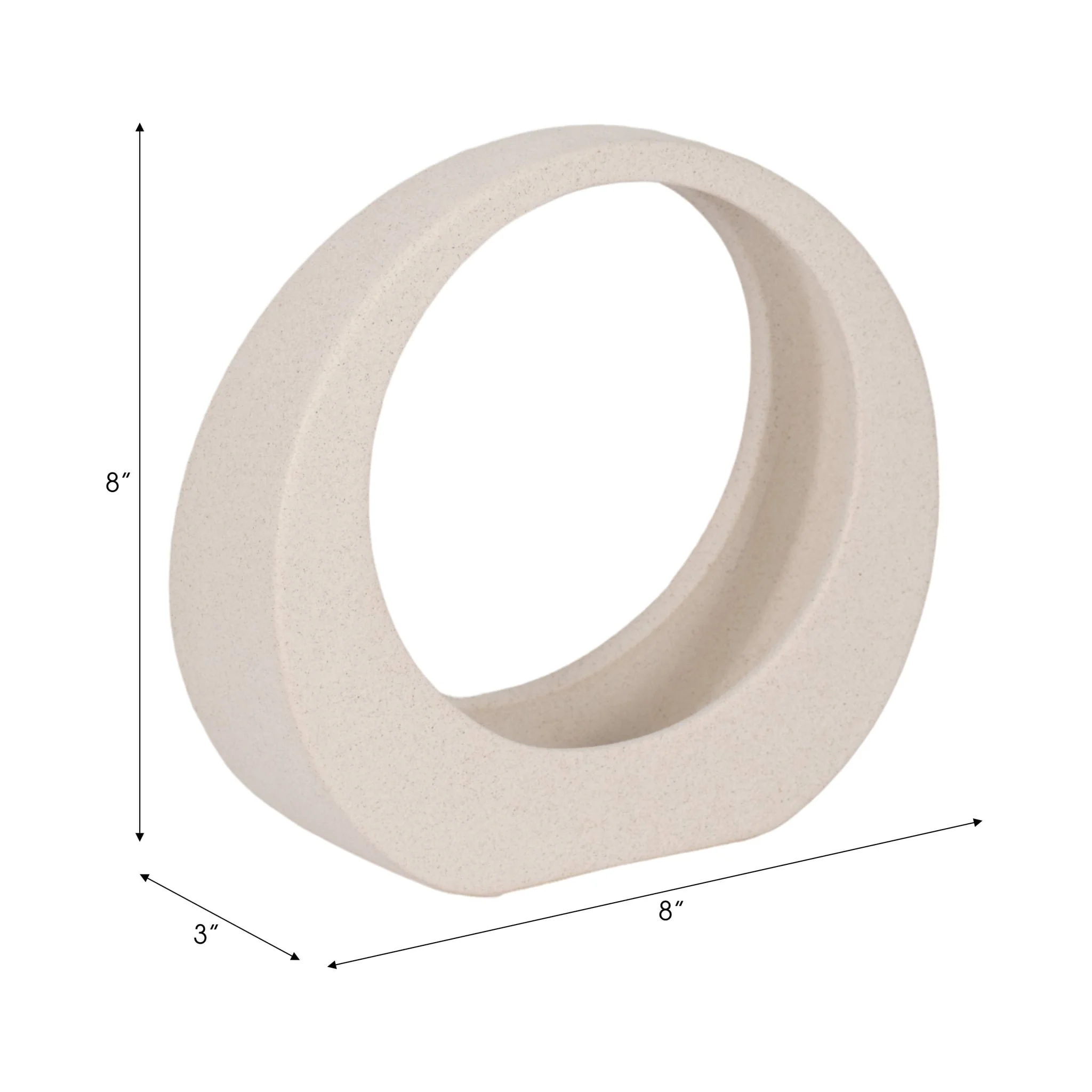 8" Sand Glaze Loop Object, White - Image 2