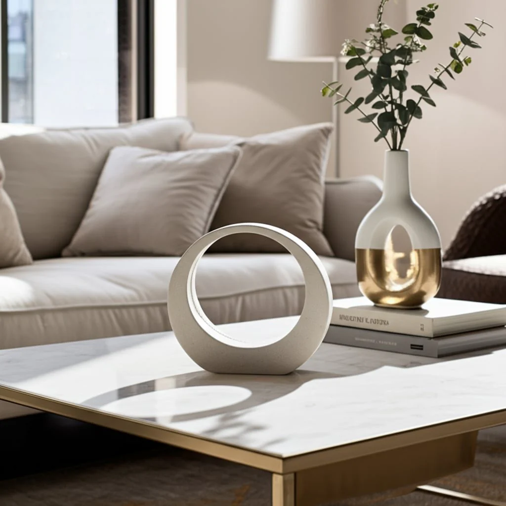 8" Sand Glaze Loop Object, White - Image 4