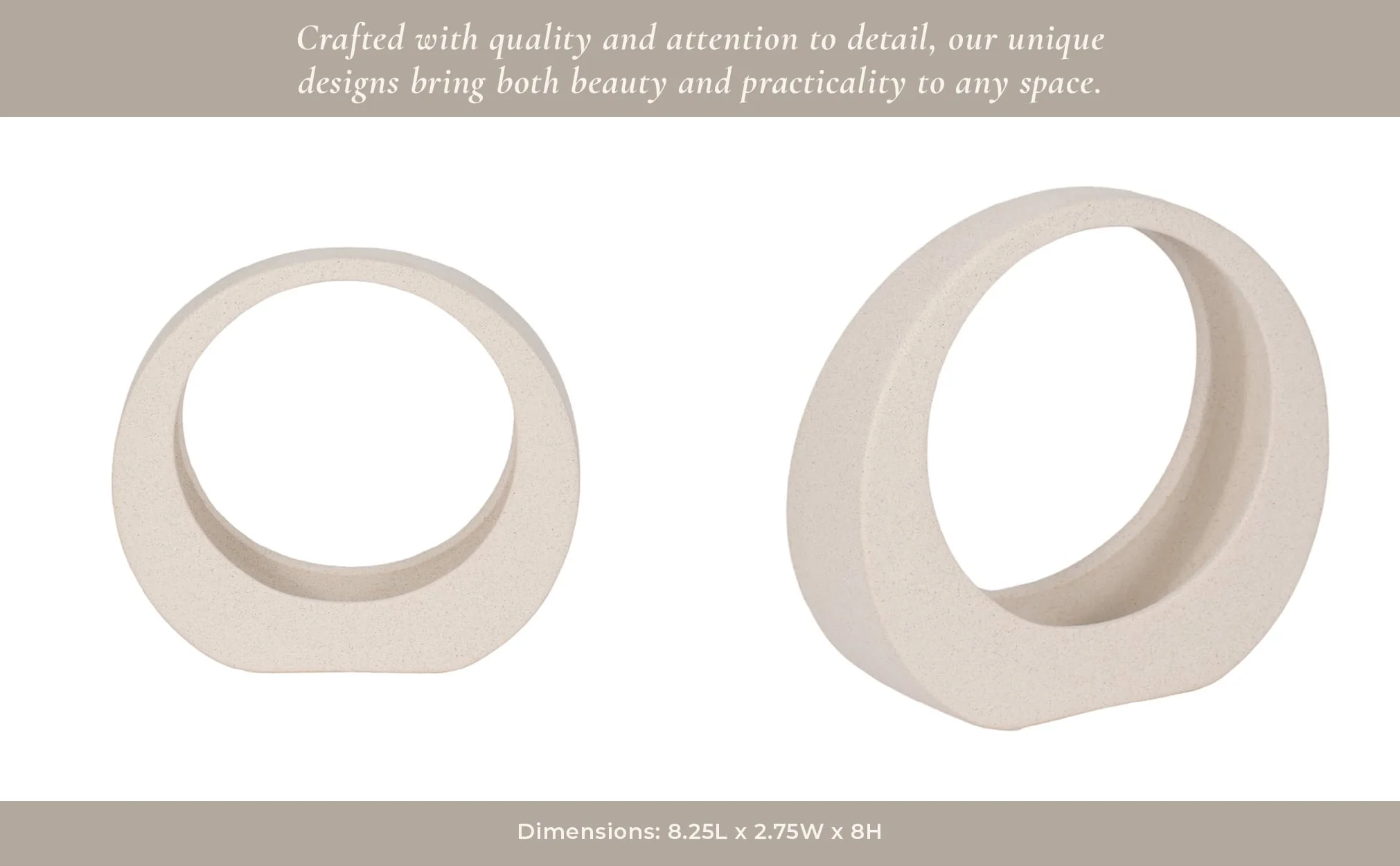 8" Sand Glaze Loop Object, White - Image 5