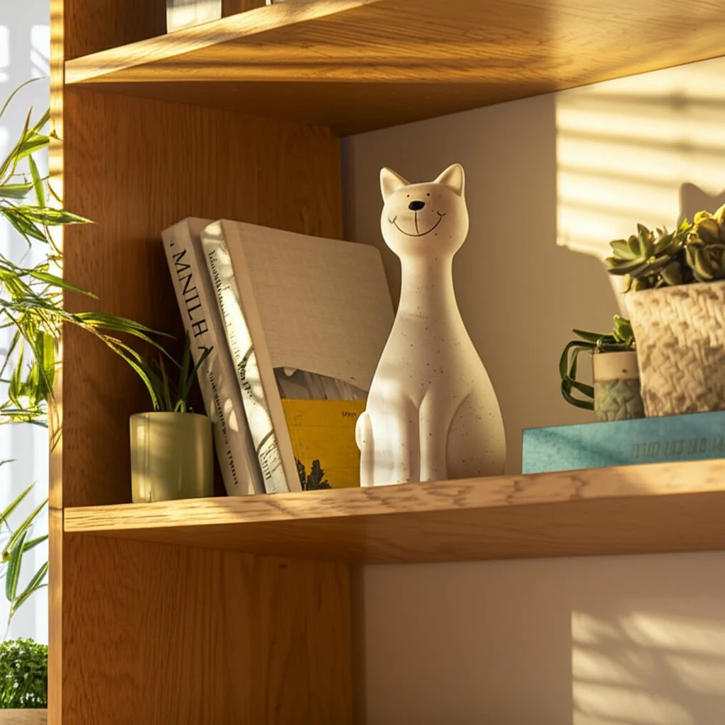 8" Skinny Sitting Kitty, White - Image 10