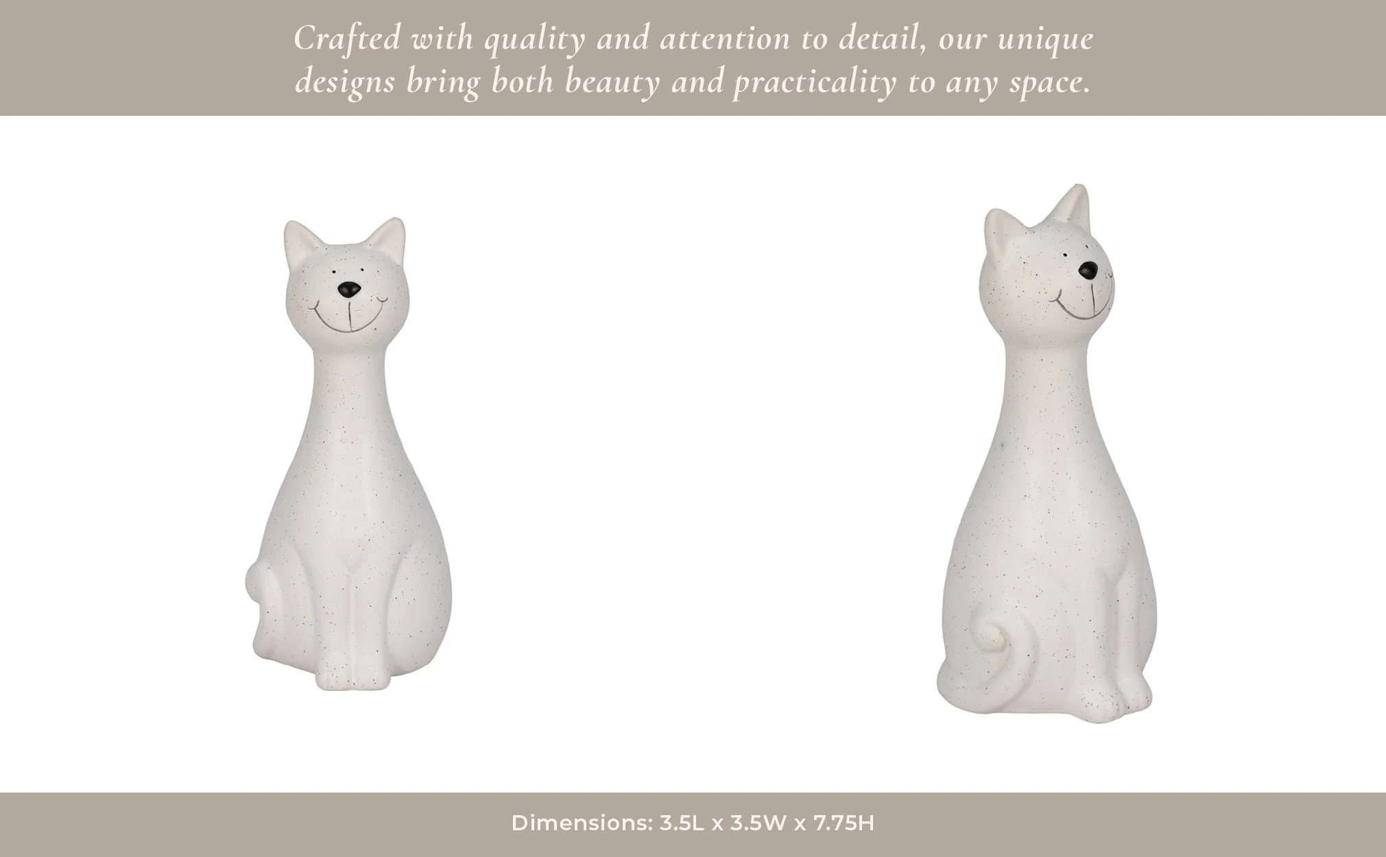 8" Skinny Sitting Kitty, White - Image 12