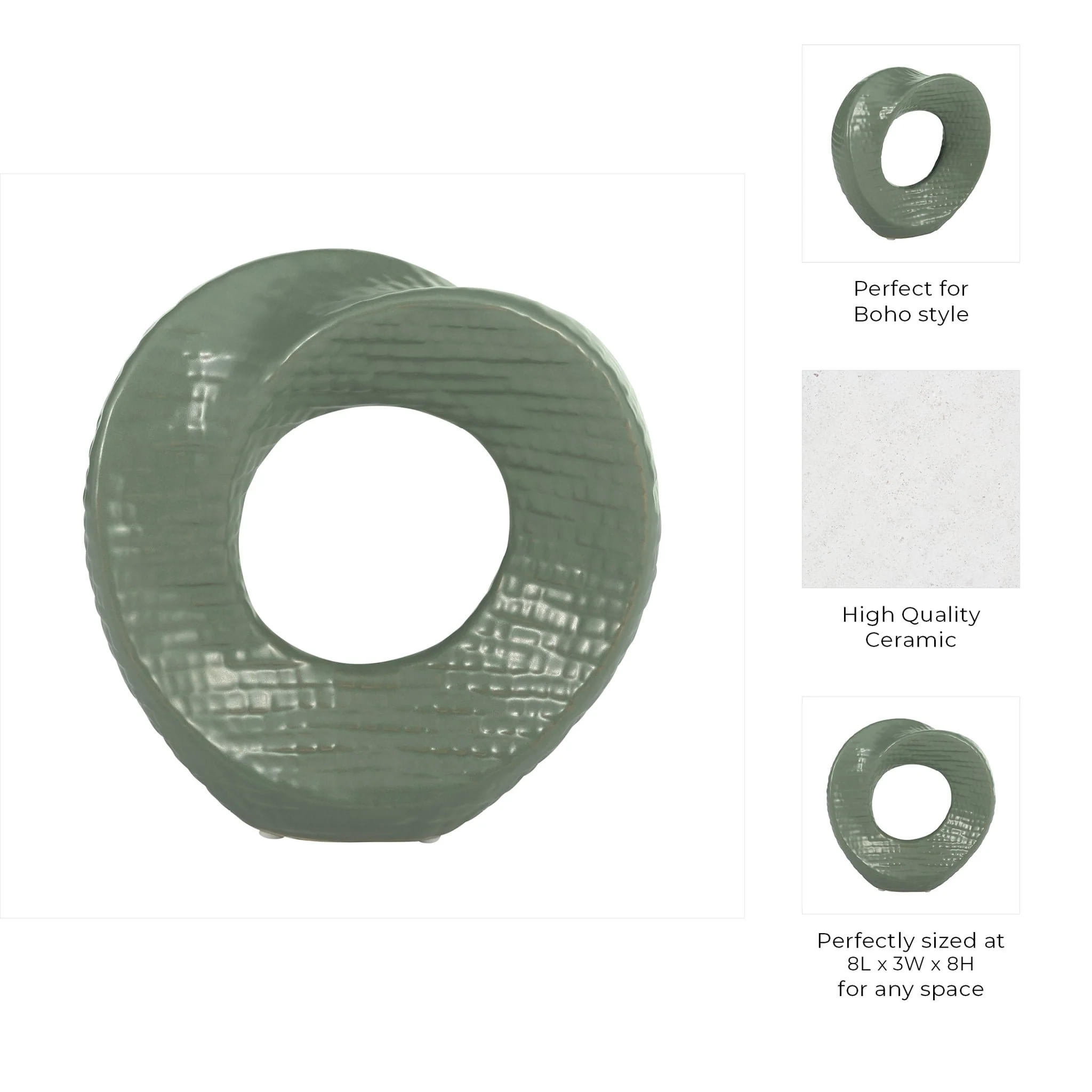 8" Table Top Deco, Green - Image 4