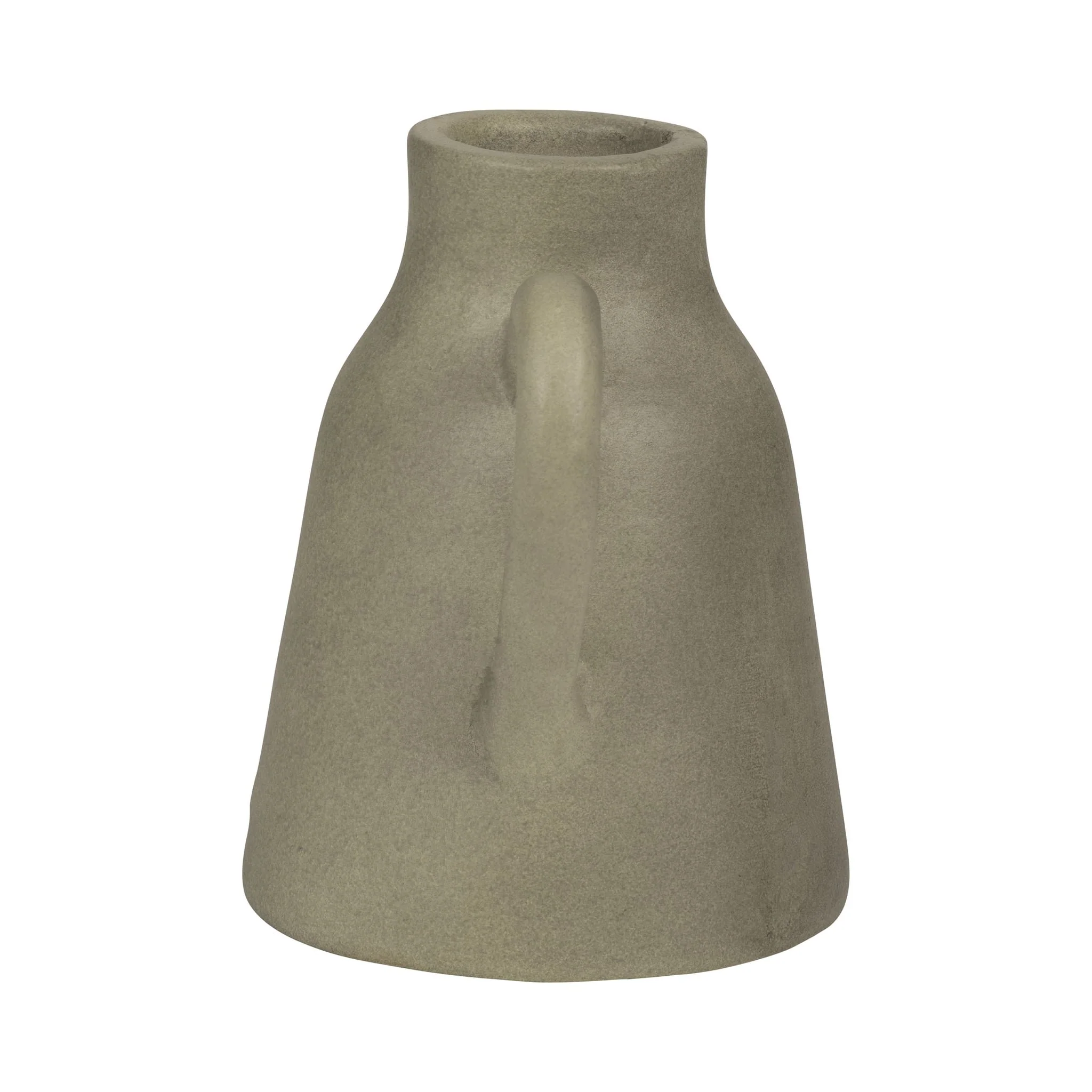 8" Terracotta Vase W/ Handle, Sage Green - Image 3