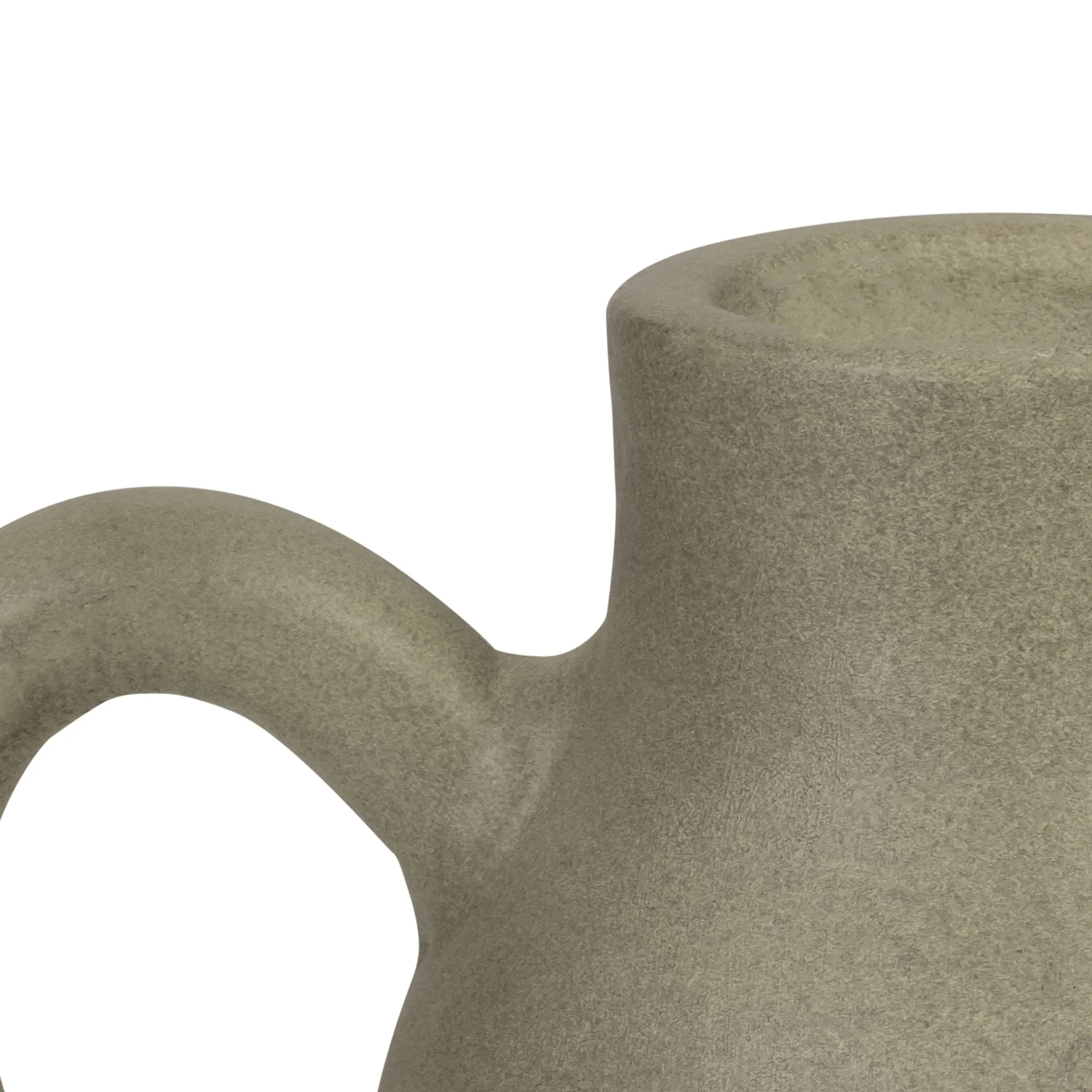 8" Terracotta Vase W/ Handle, Sage Green - Image 5
