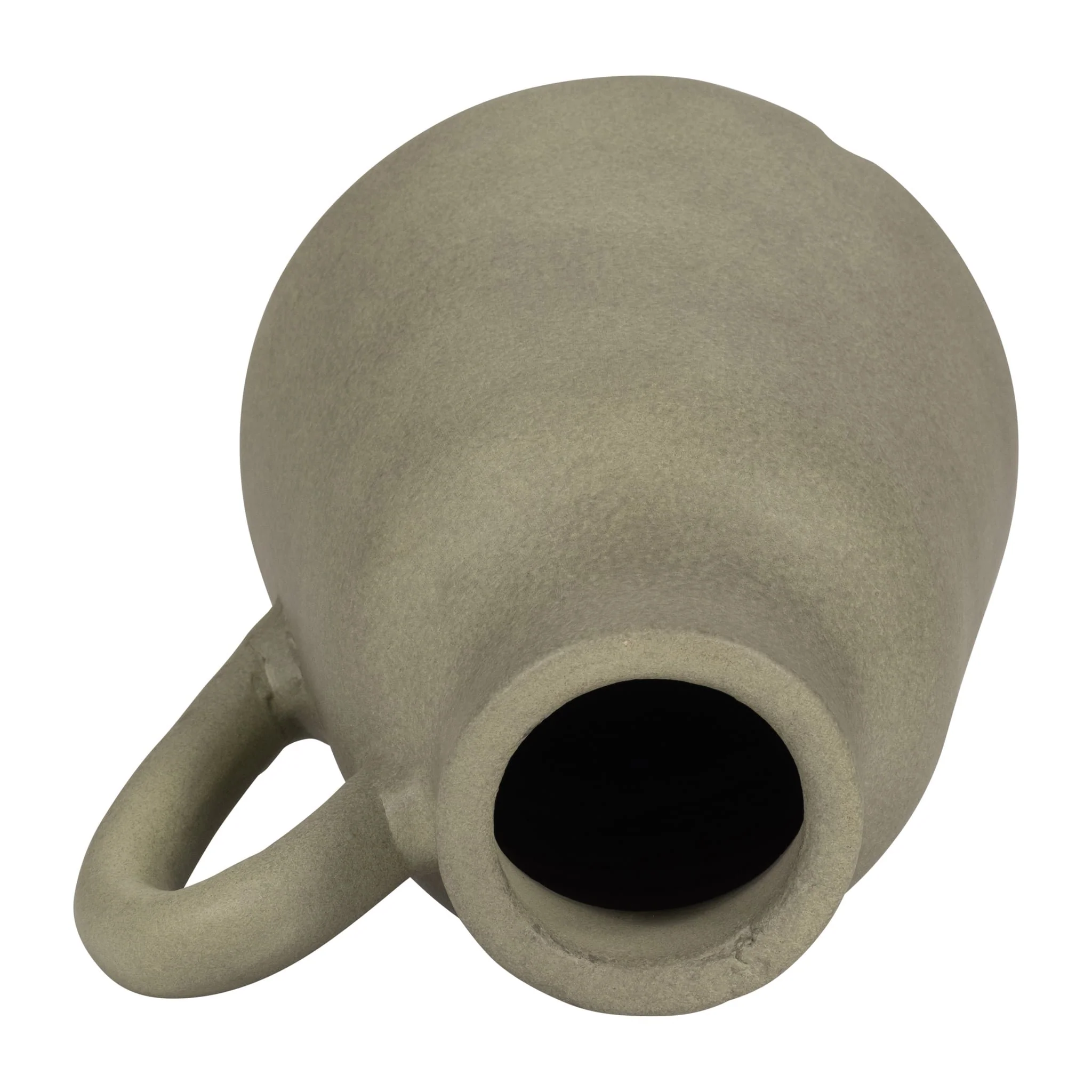 8" Terracotta Vase W/ Handle, Sage Green - Image 6