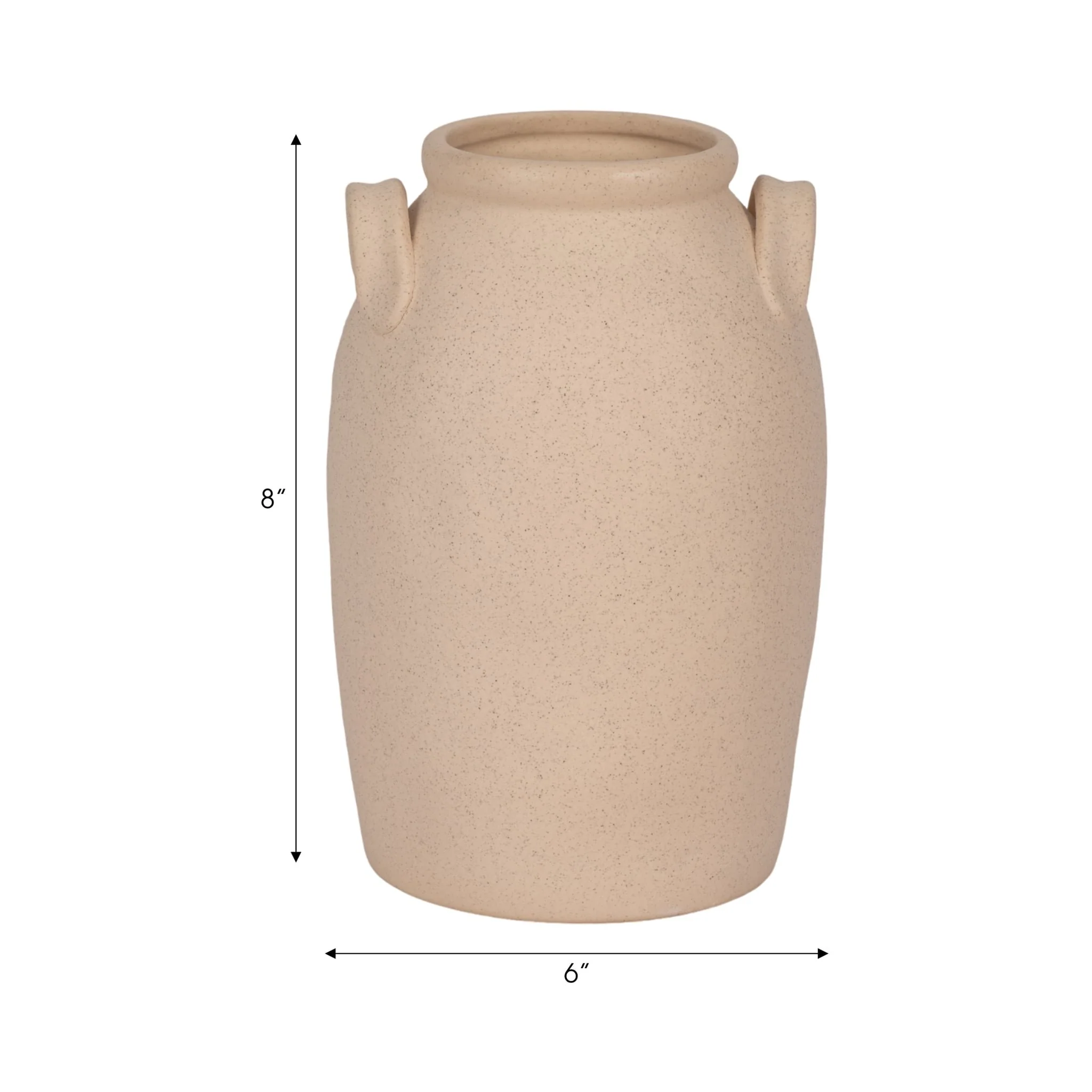 8" Textured Jug With Handles, Sand - Image 8