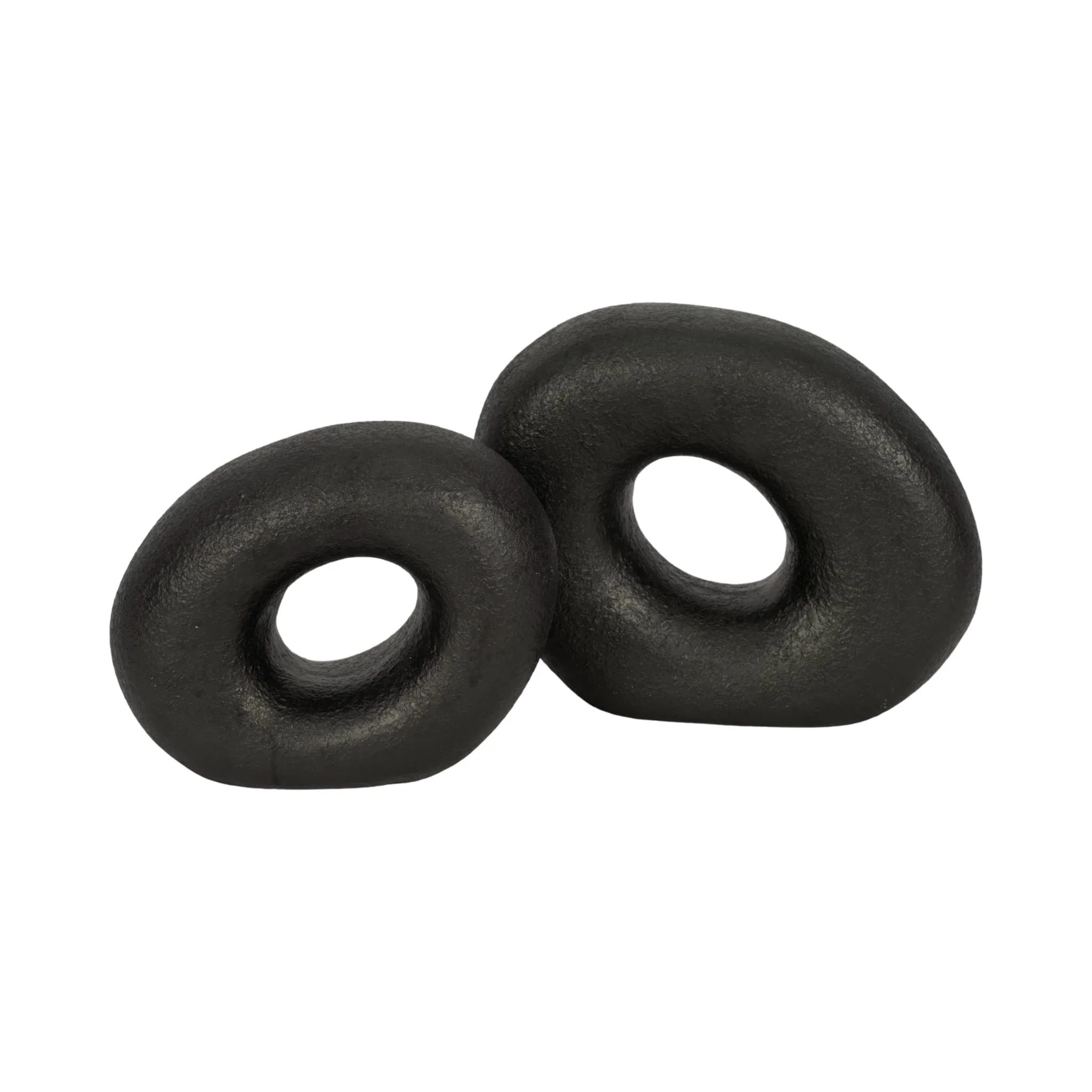 8" Textured Open Cut-out Slanted Circle Object, Bl - Image 8