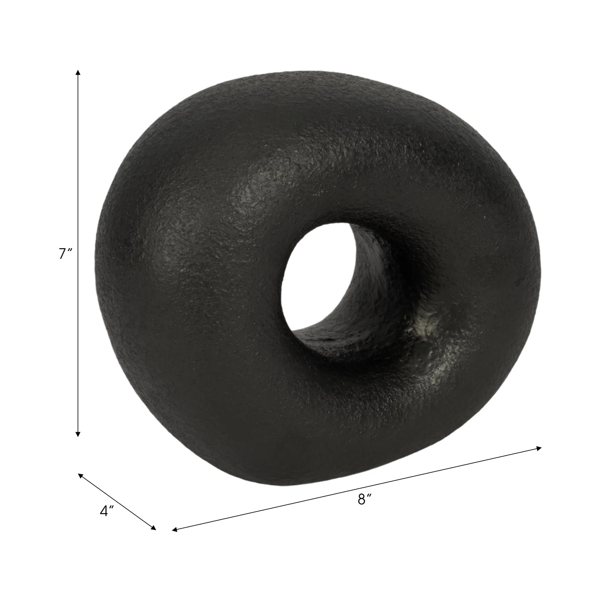 8" Textured Open Cut-out Slanted Circle Object, Bl - Image 9