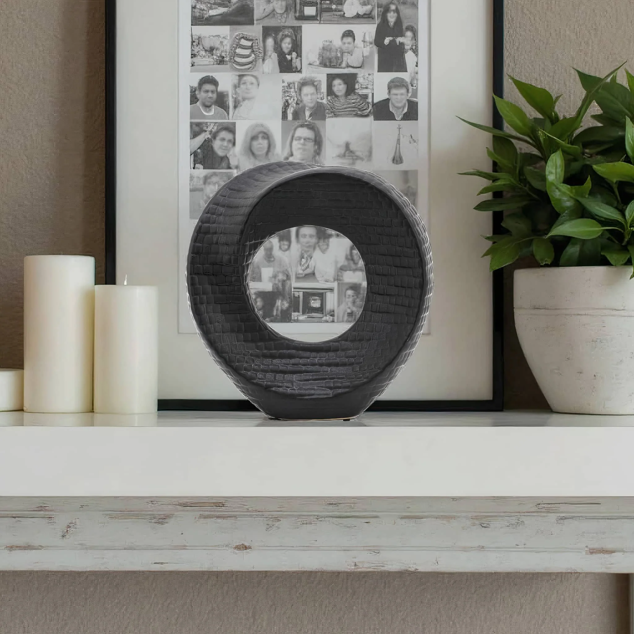 8" Textured Table Top Deco, Black - Image 3