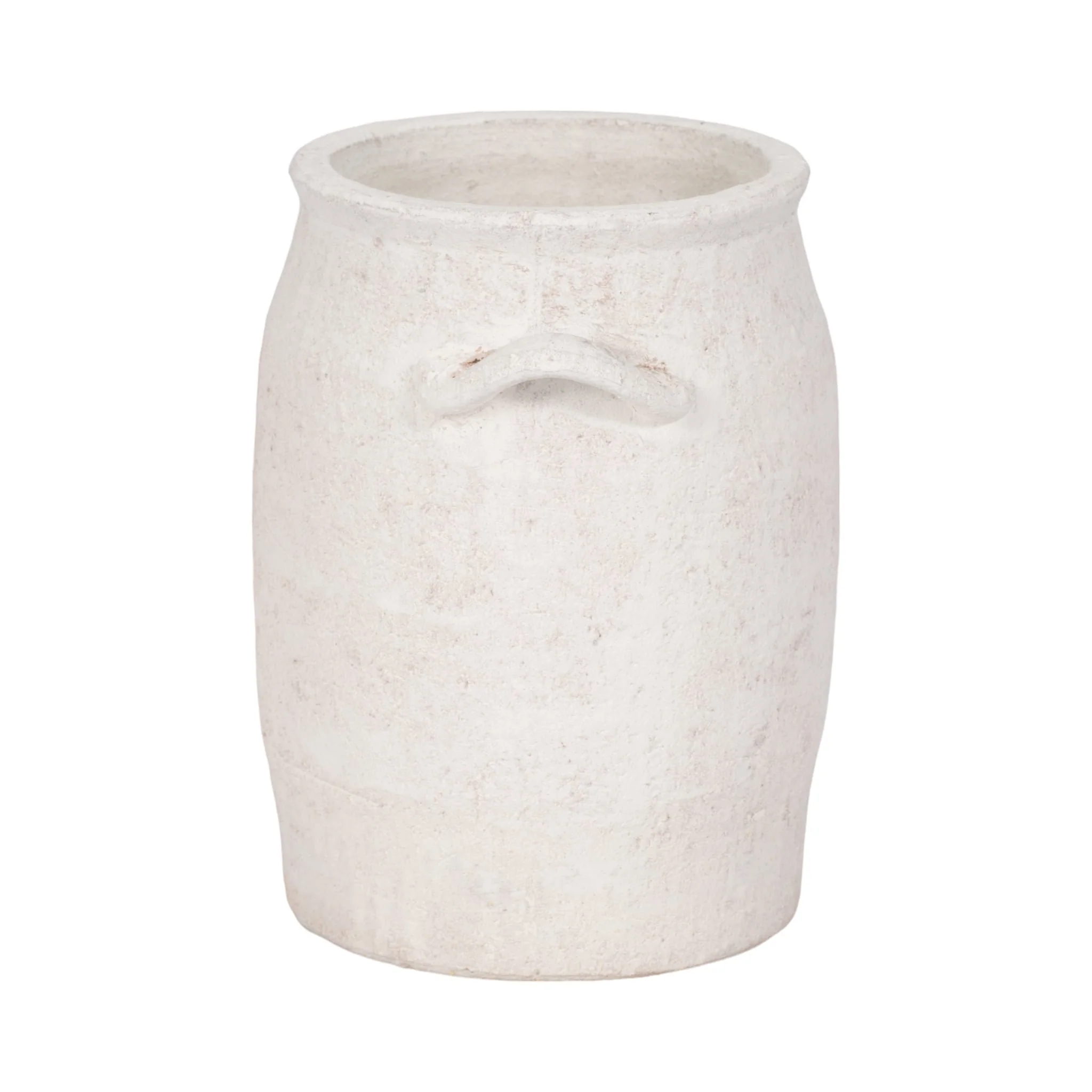 8" Traditional Handle Vase Rough Finish, White - Image 4