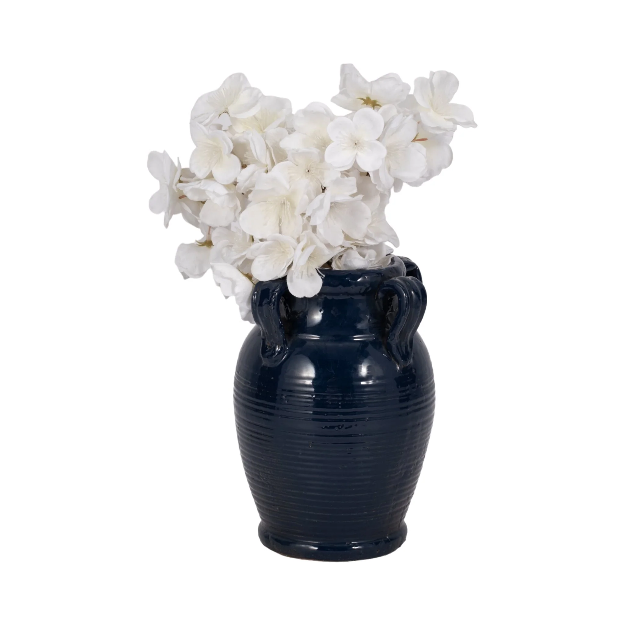 8" Vase With Handles, Navy Blue - Image 2