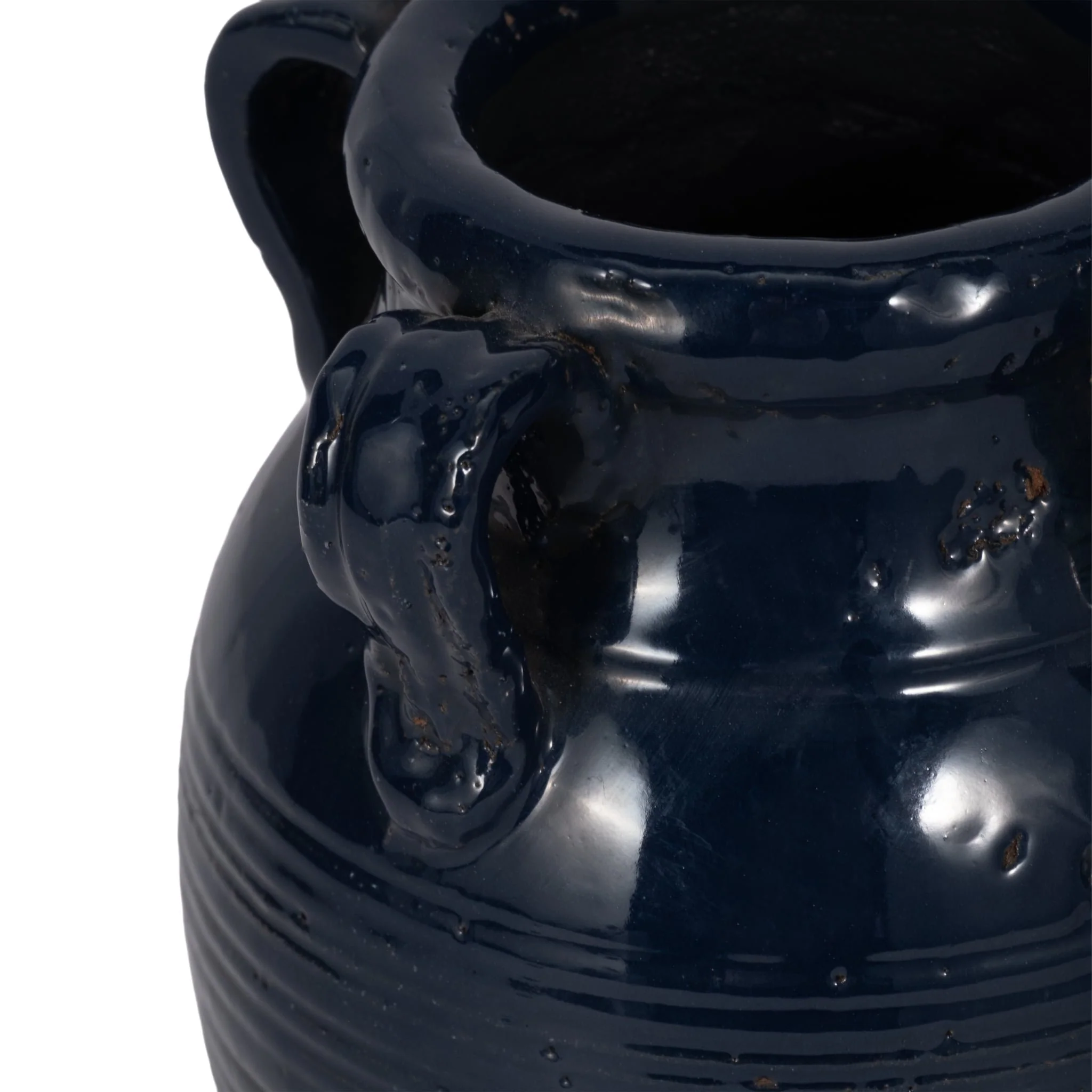 8" Vase With Handles, Navy Blue - Image 4