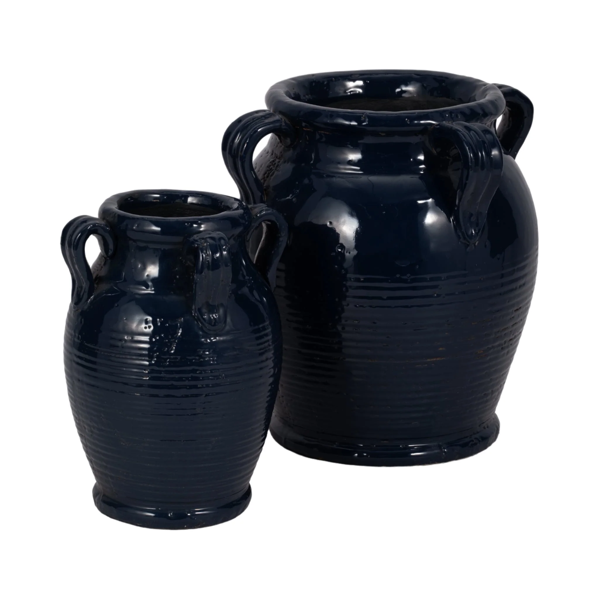 8" Vase With Handles, Navy Blue - Image 7