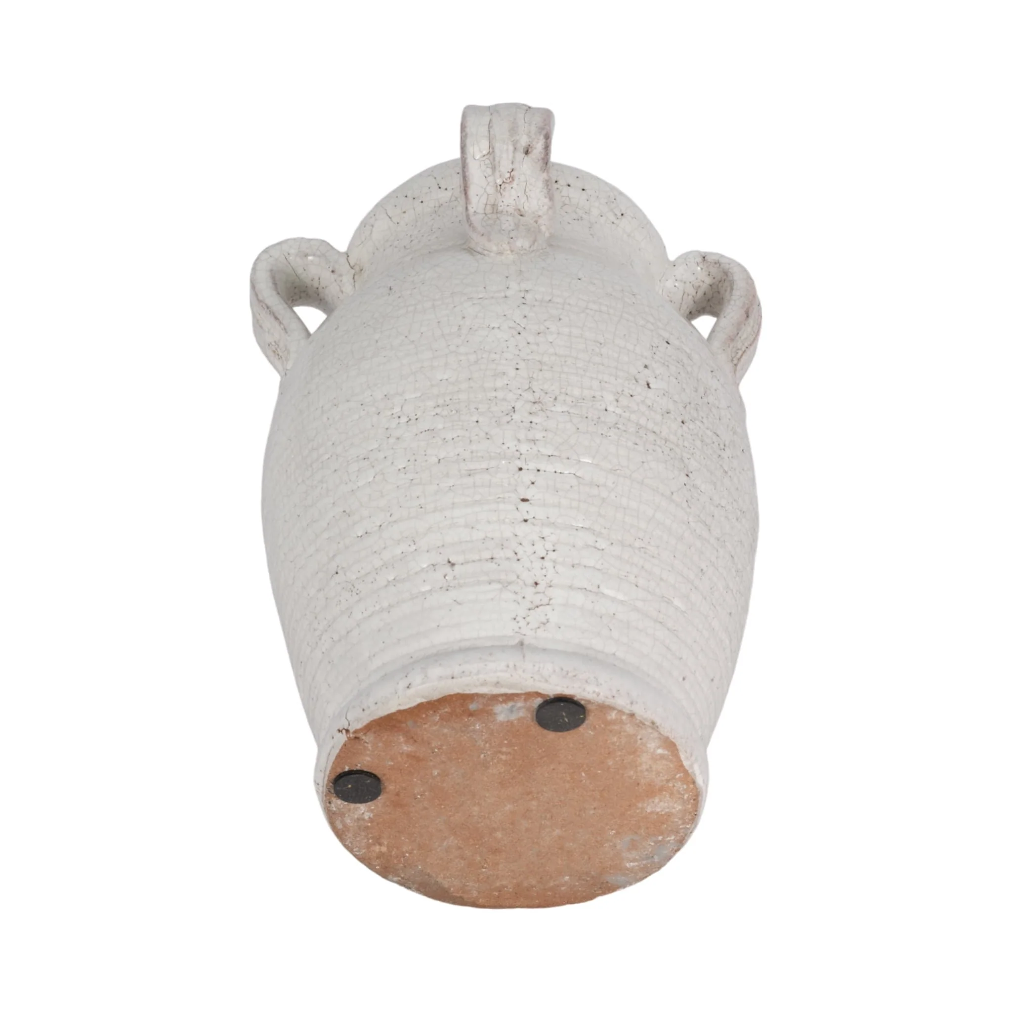 8" Vase With Handles, White Crackle - Image 6