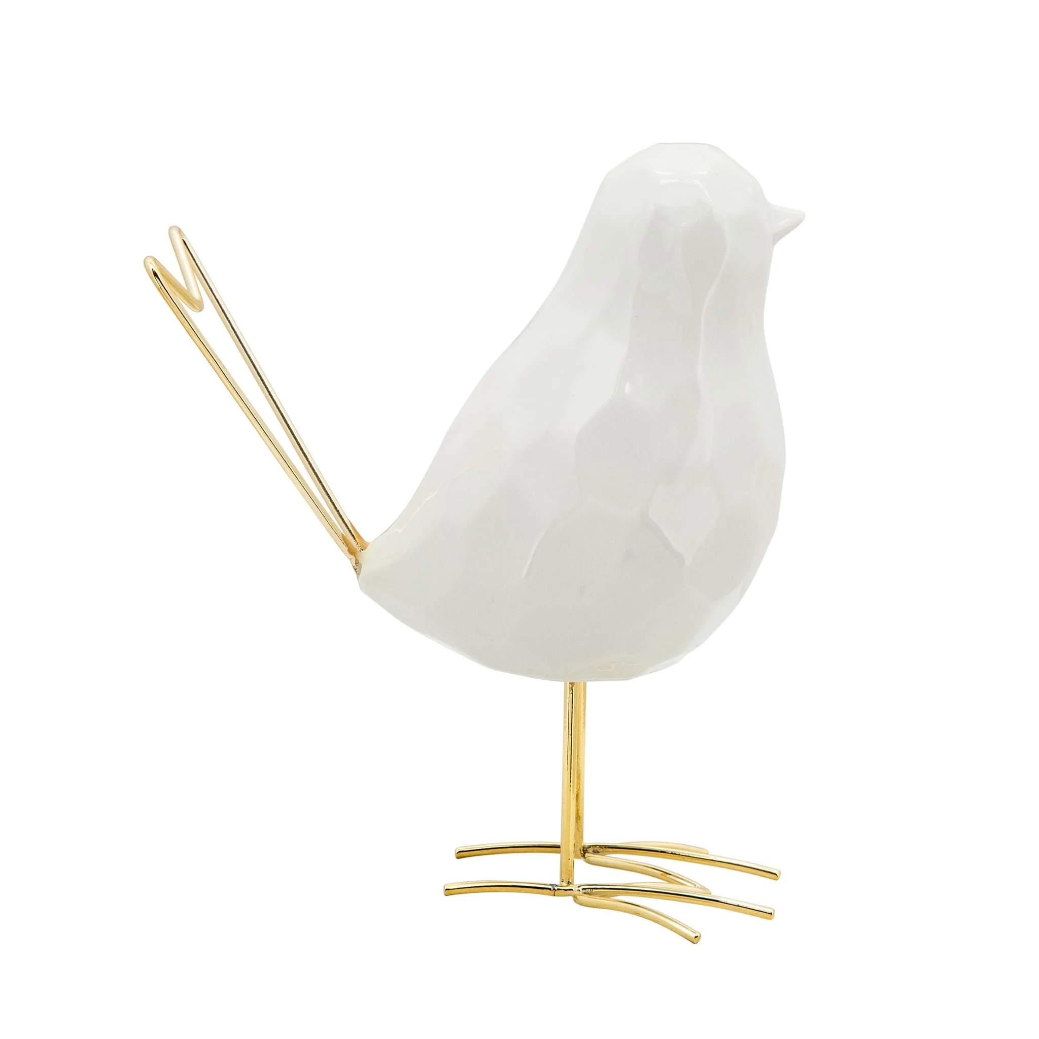 8"h Bird Statuette, White - Image 4