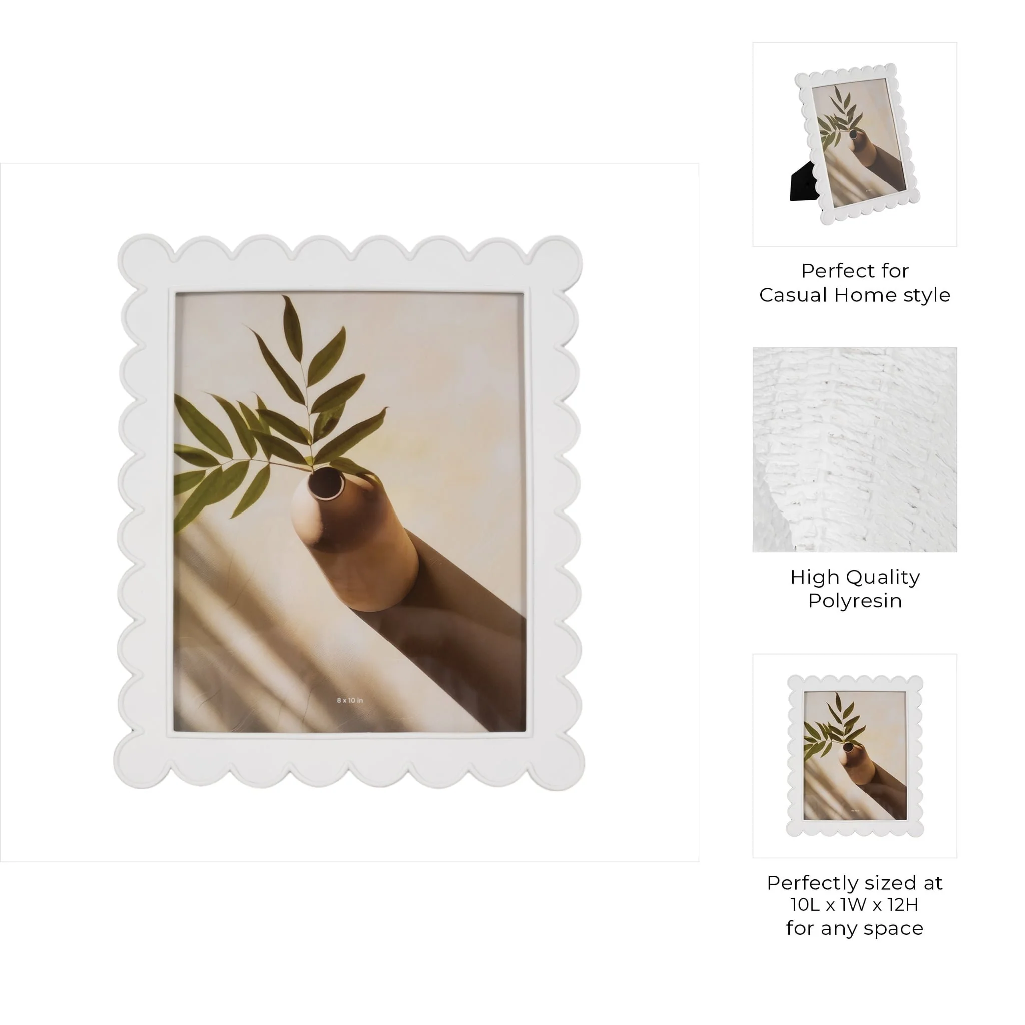 8x10 Scallop Edge Photo Frame, White - Image 8