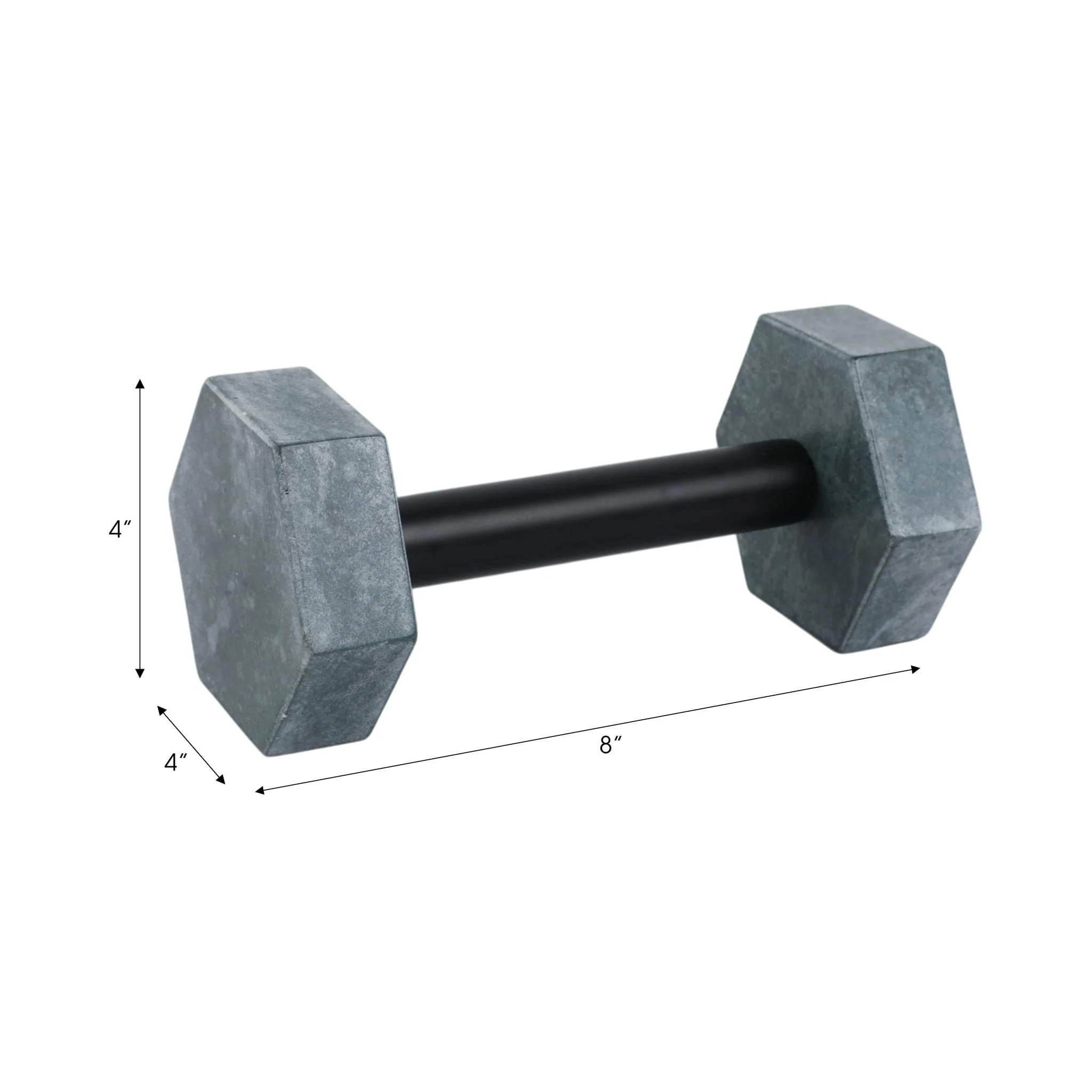 8x4" Marble Dumbbell, Green/black - Image 2