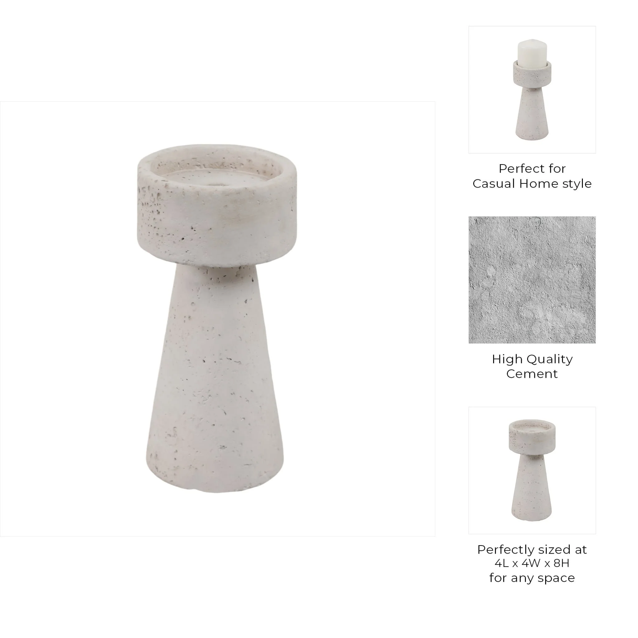 8x4" Taper & Pillar Holder, White - Image 9