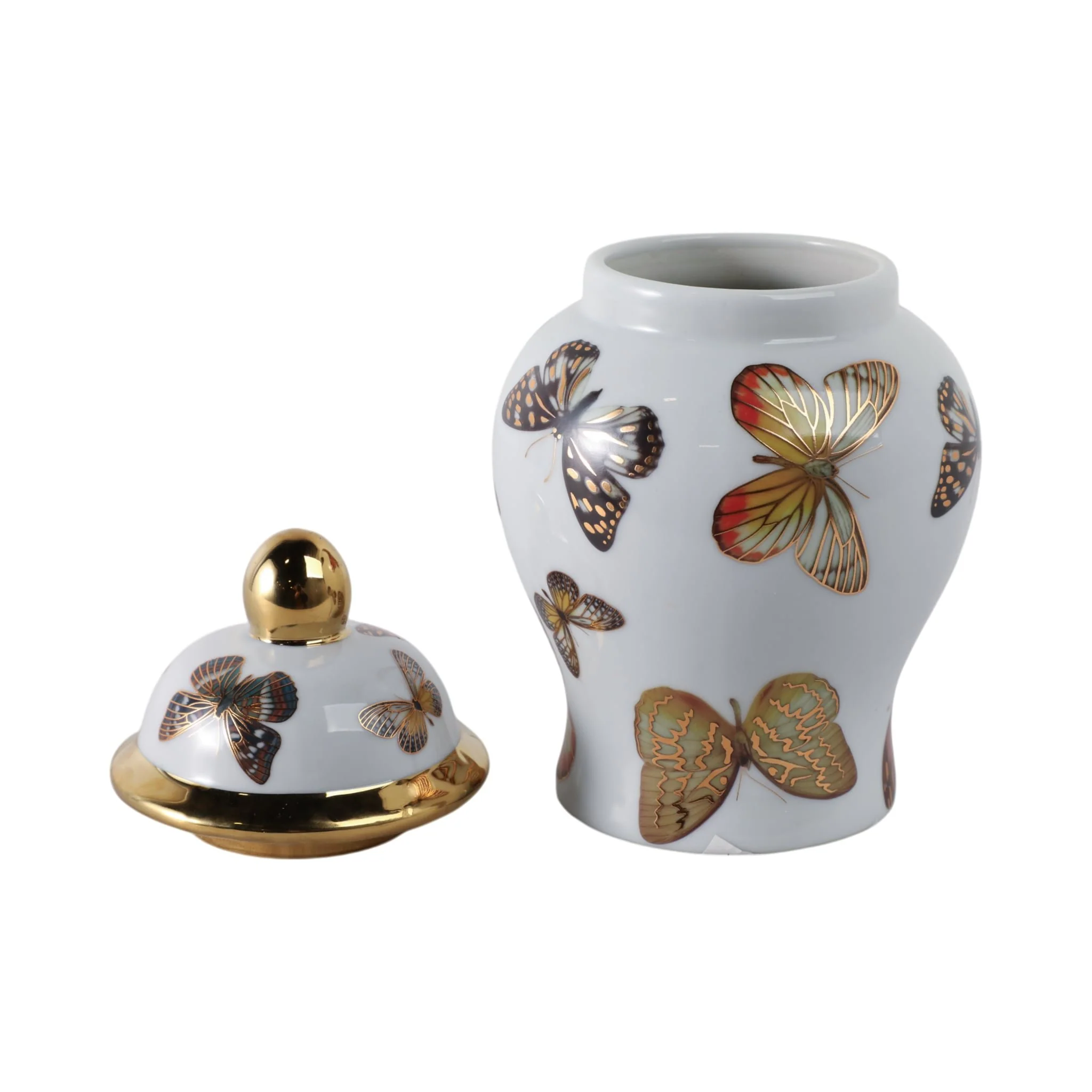 8x5" Butterflies Temple Jar, Multi - Image 2