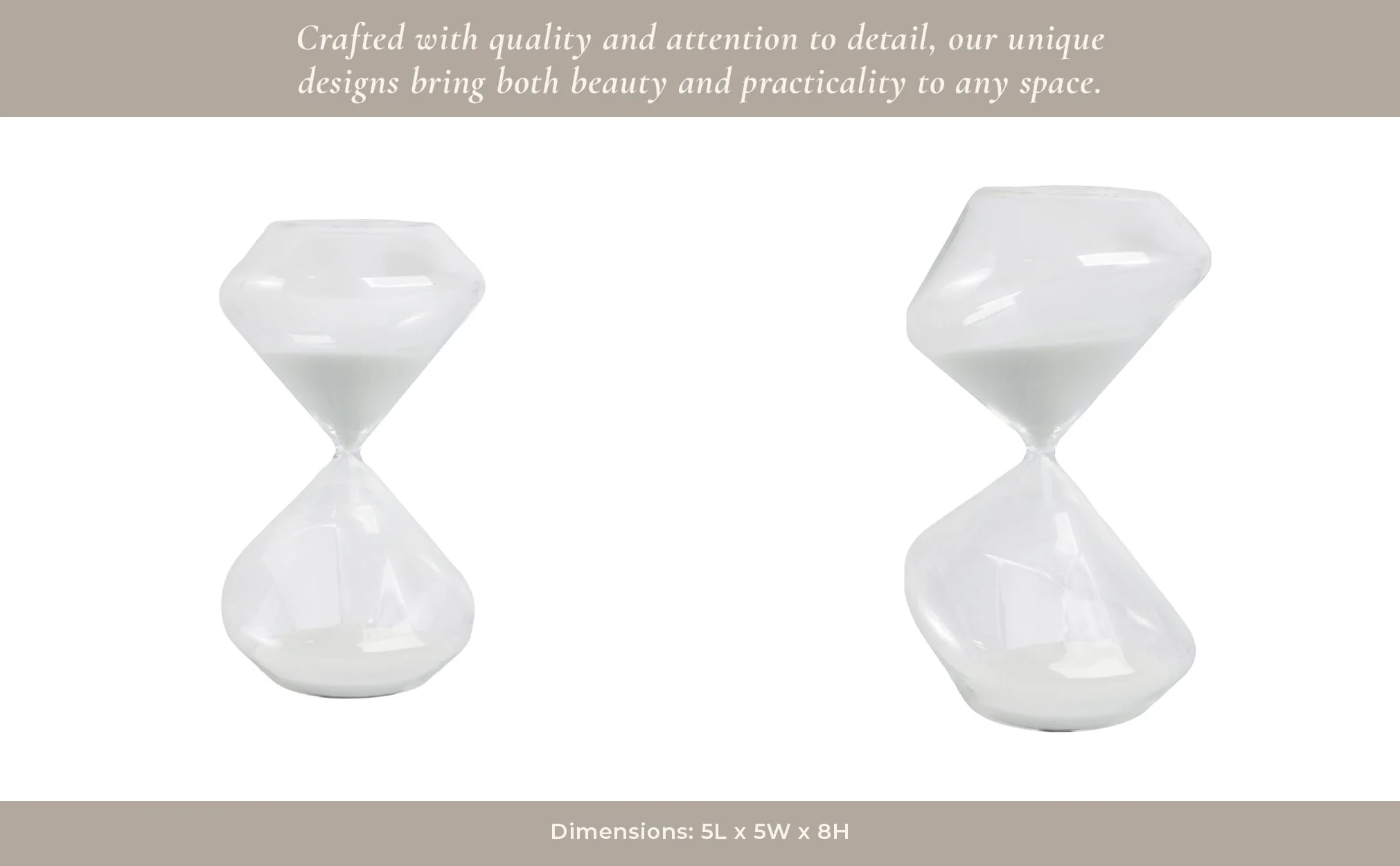 8x5" Glass 60min Abstract Sandtimer, Clear - Image 14