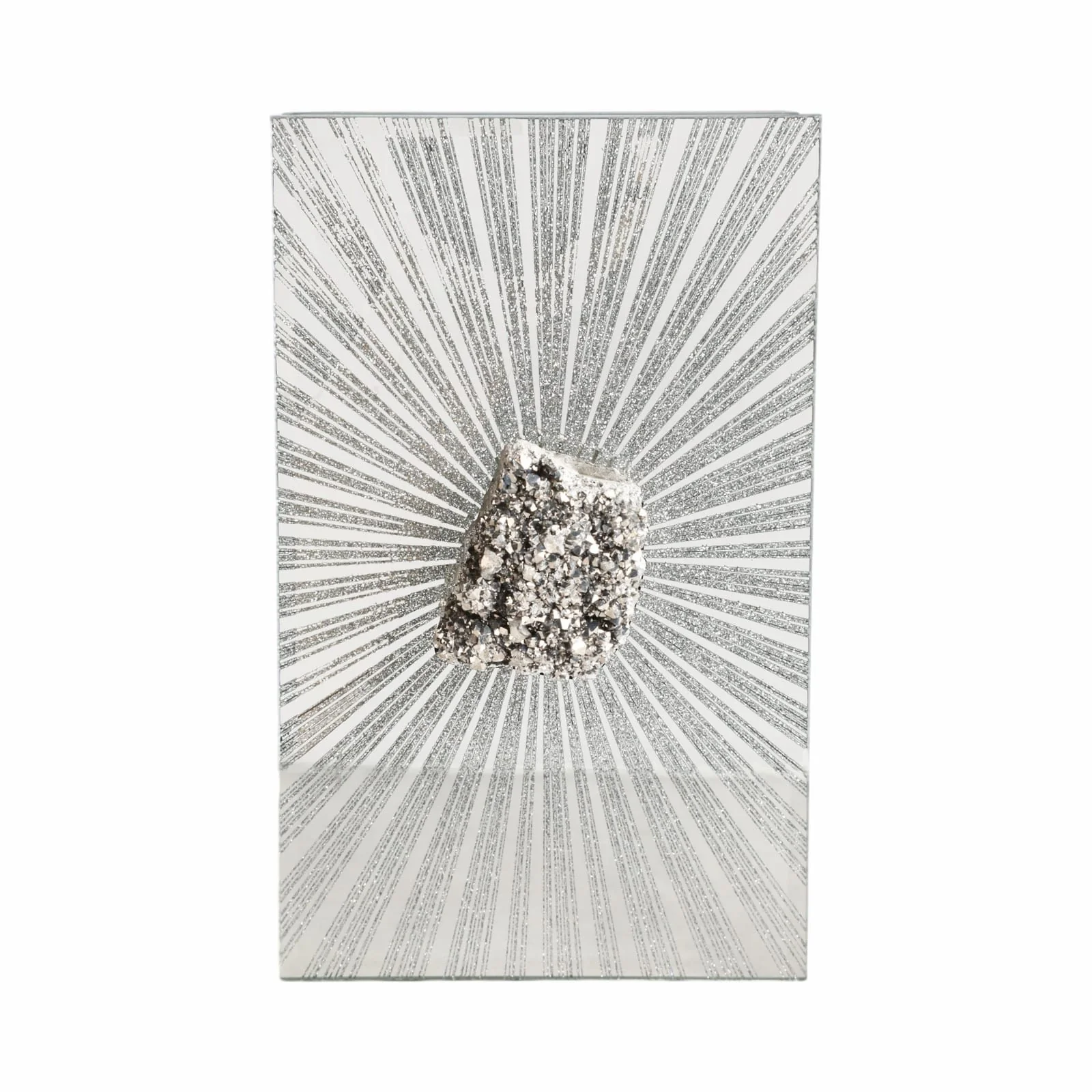 8x5" Sparkly Starburst Glass Box Stone Top, Silver - Image 6