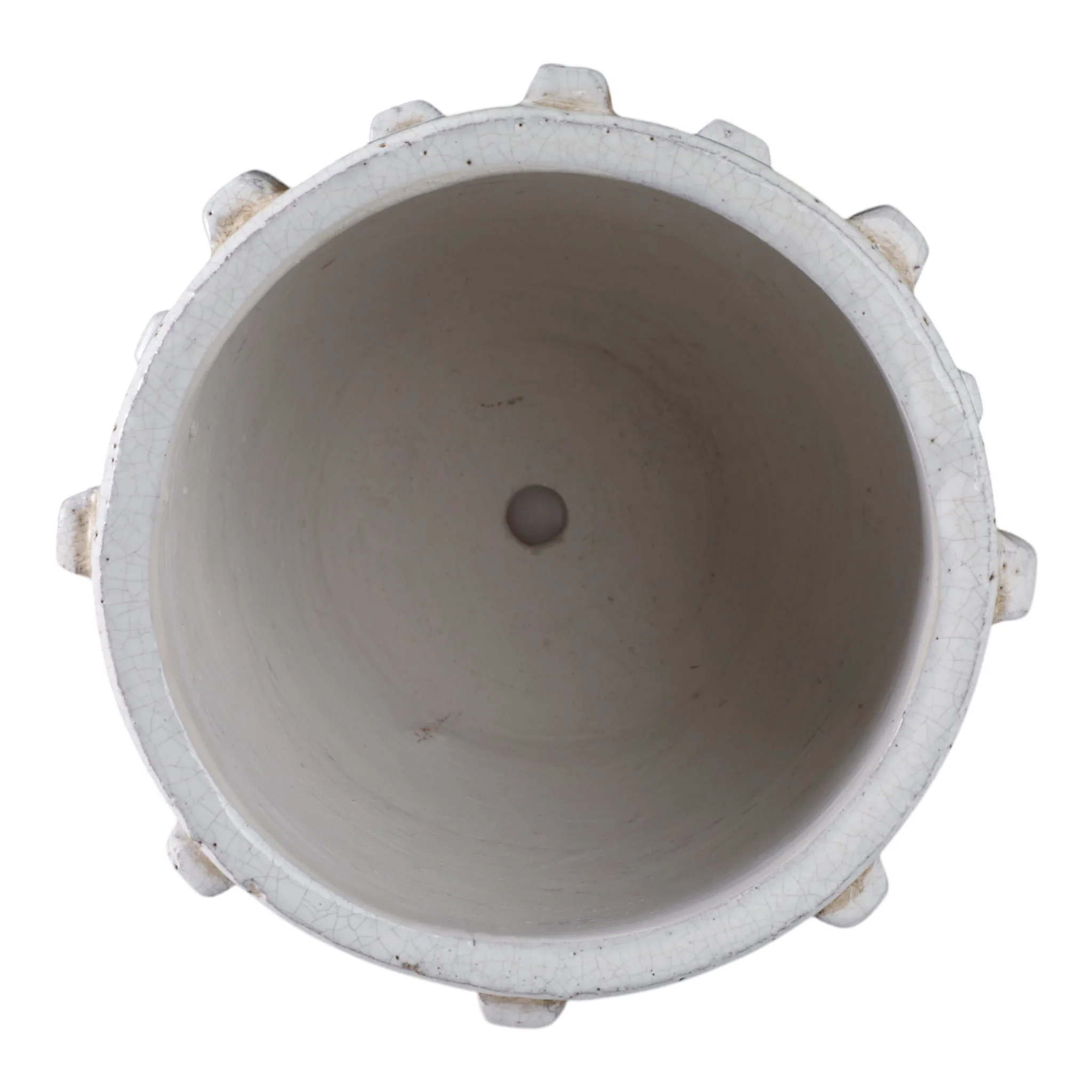 8x7" Sculptural Hobnail Planter, White - Image 5