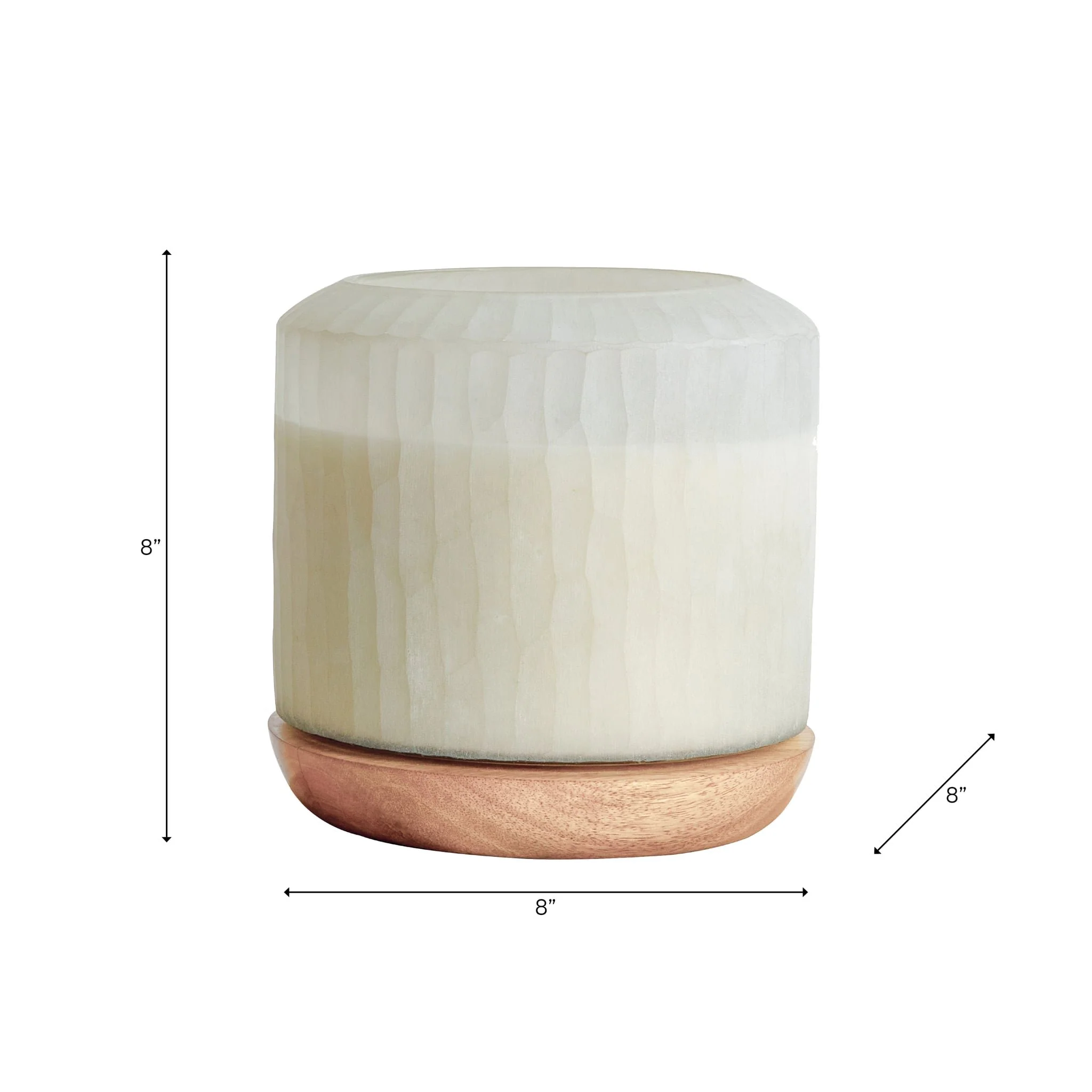 8x8" 105 Oz Starry Sky Wood Base Candle, White/nat - Image 8