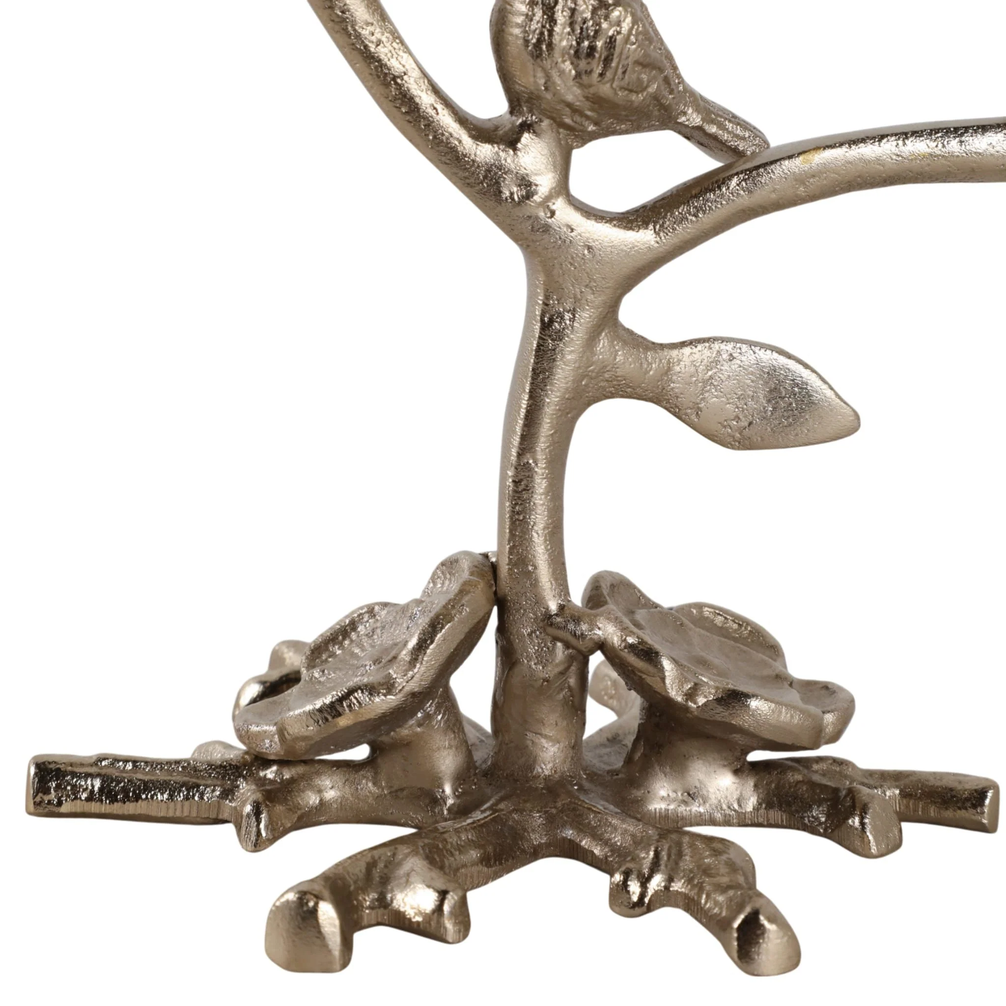 8x8" Bird On Twig 2-taper Holder, Champagne - Image 5