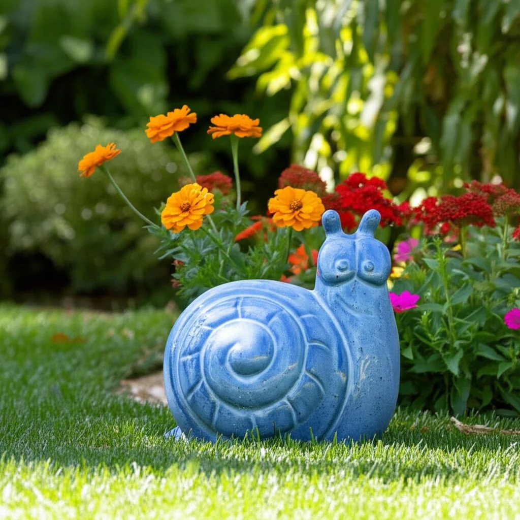 8x8" Garden Snail Reactive Finish, Blue - Image 10