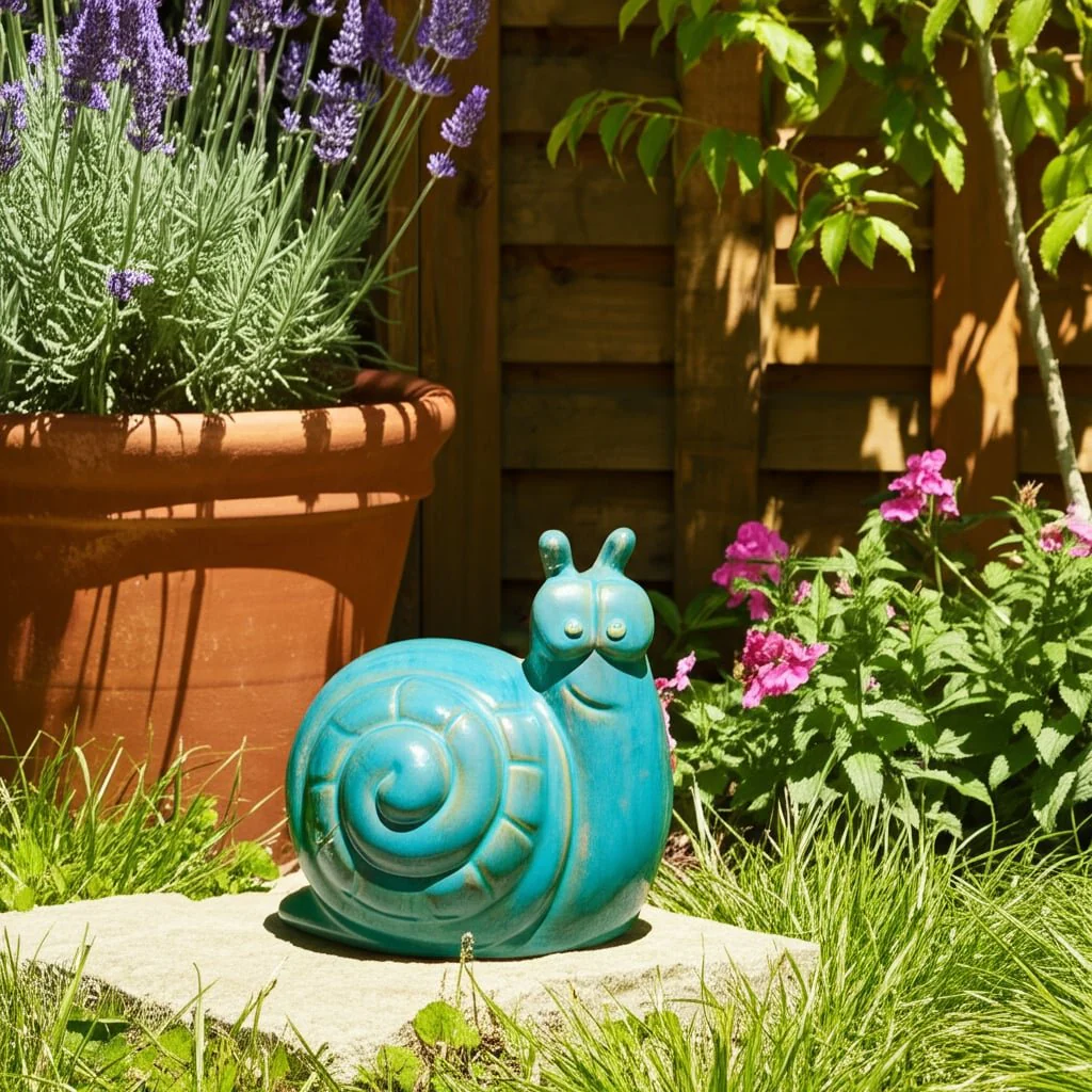 8x8" Garden Snail Reactive Finish, Jade - Image 10