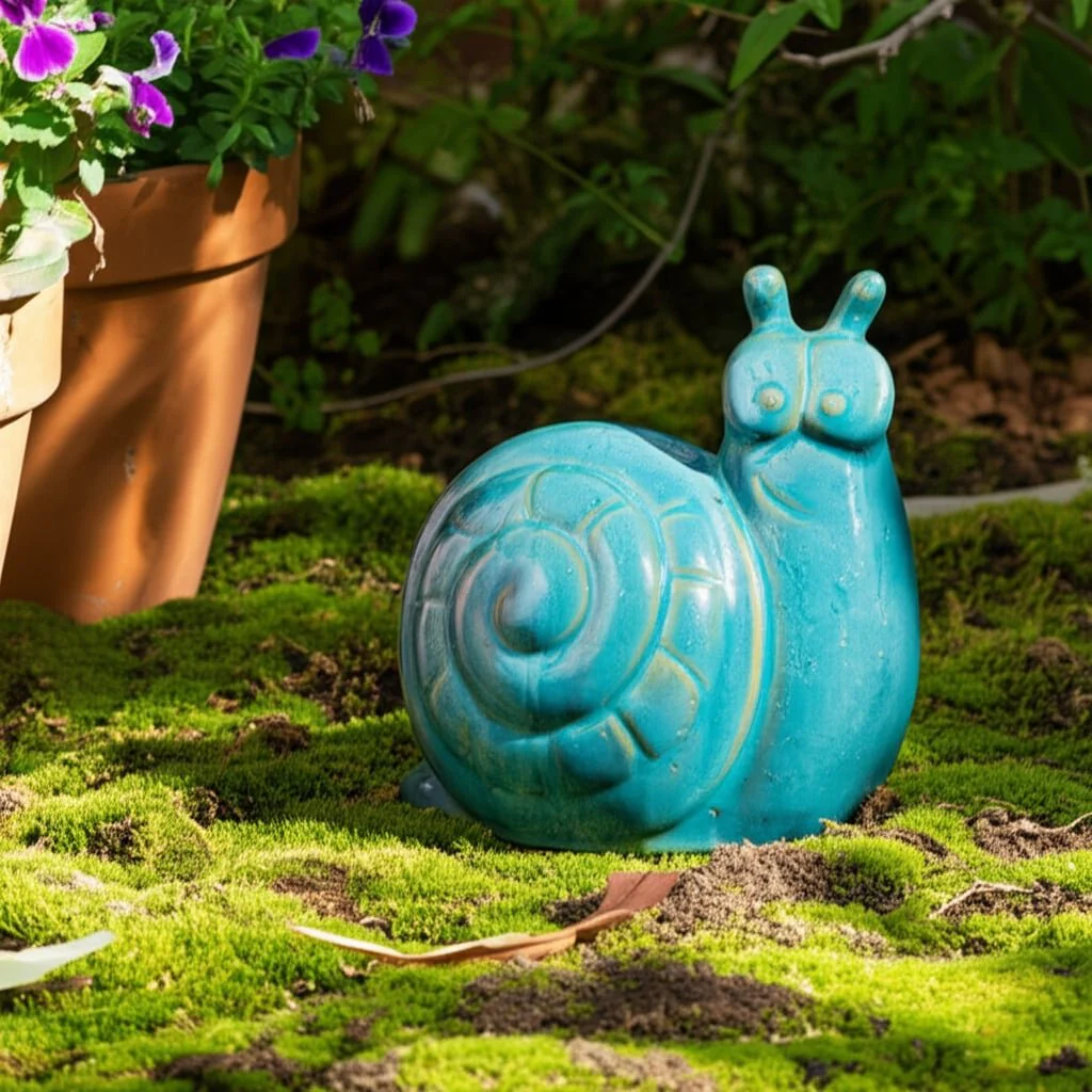 8x8" Garden Snail Reactive Finish, Jade - Image 11