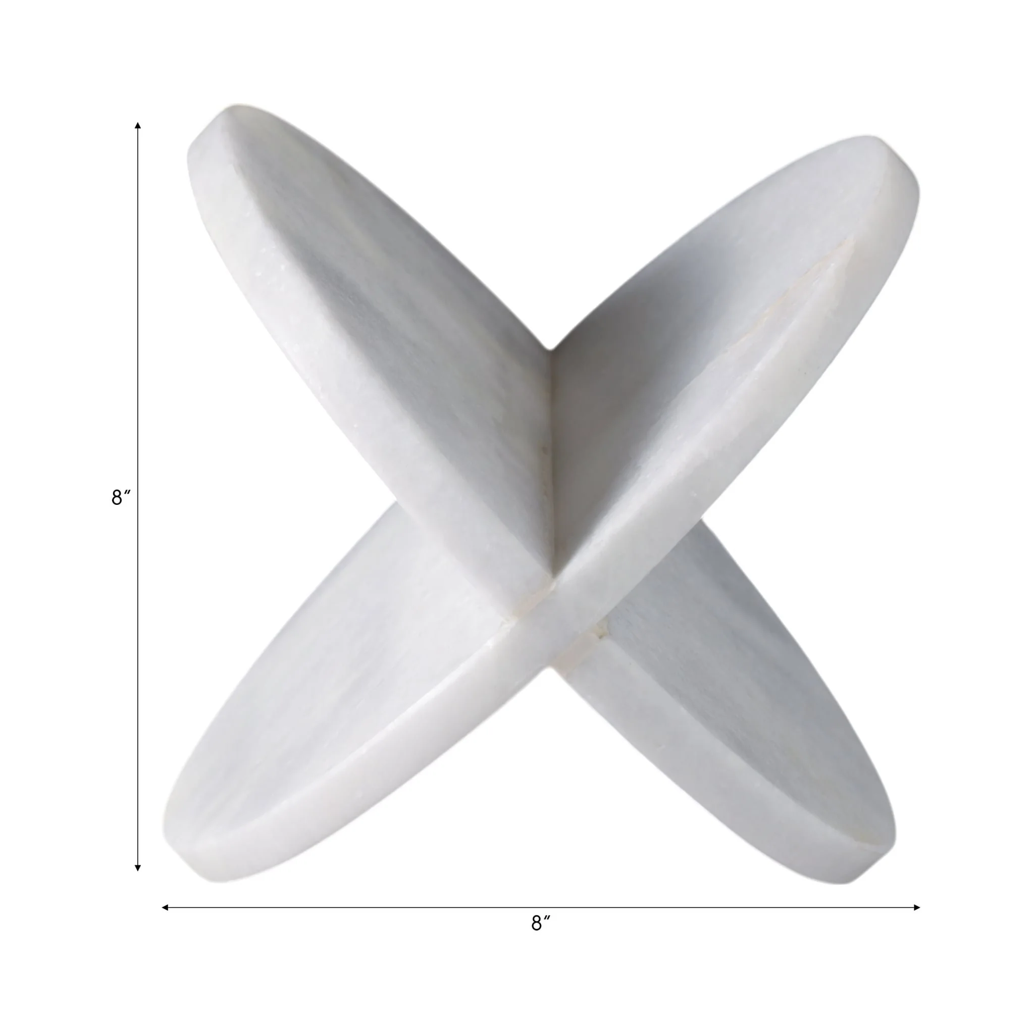 8x8" Marble Geo Object, White - Image 7