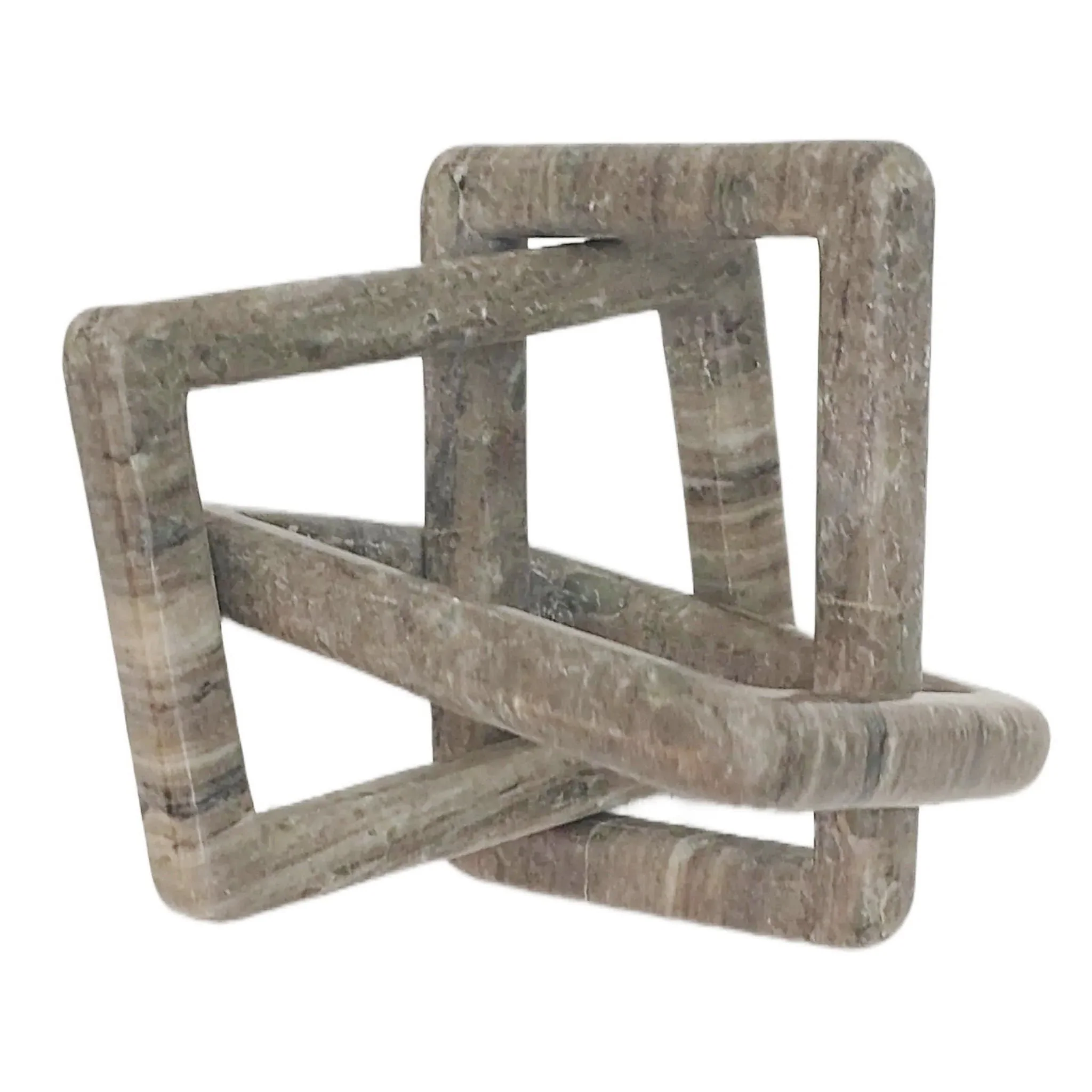 8x8" Morchana Marble Geo Knot, Beige - Image 4