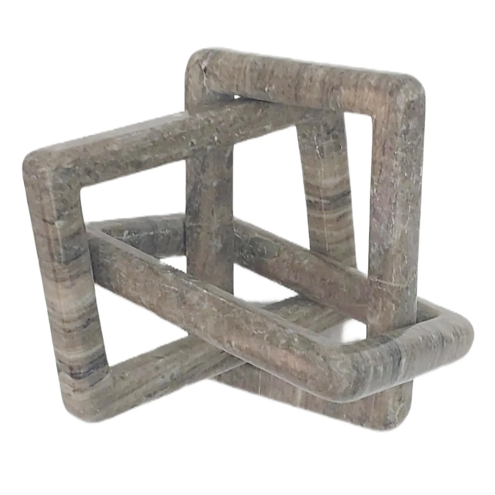 8x8" Morchana Marble Geo Knot, Beige - Image 5