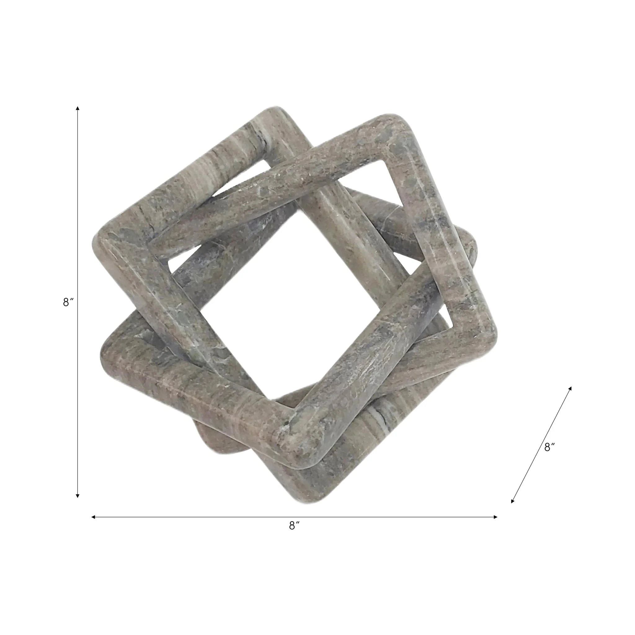 8x8" Morchana Marble Geo Knot, Beige - Image 9
