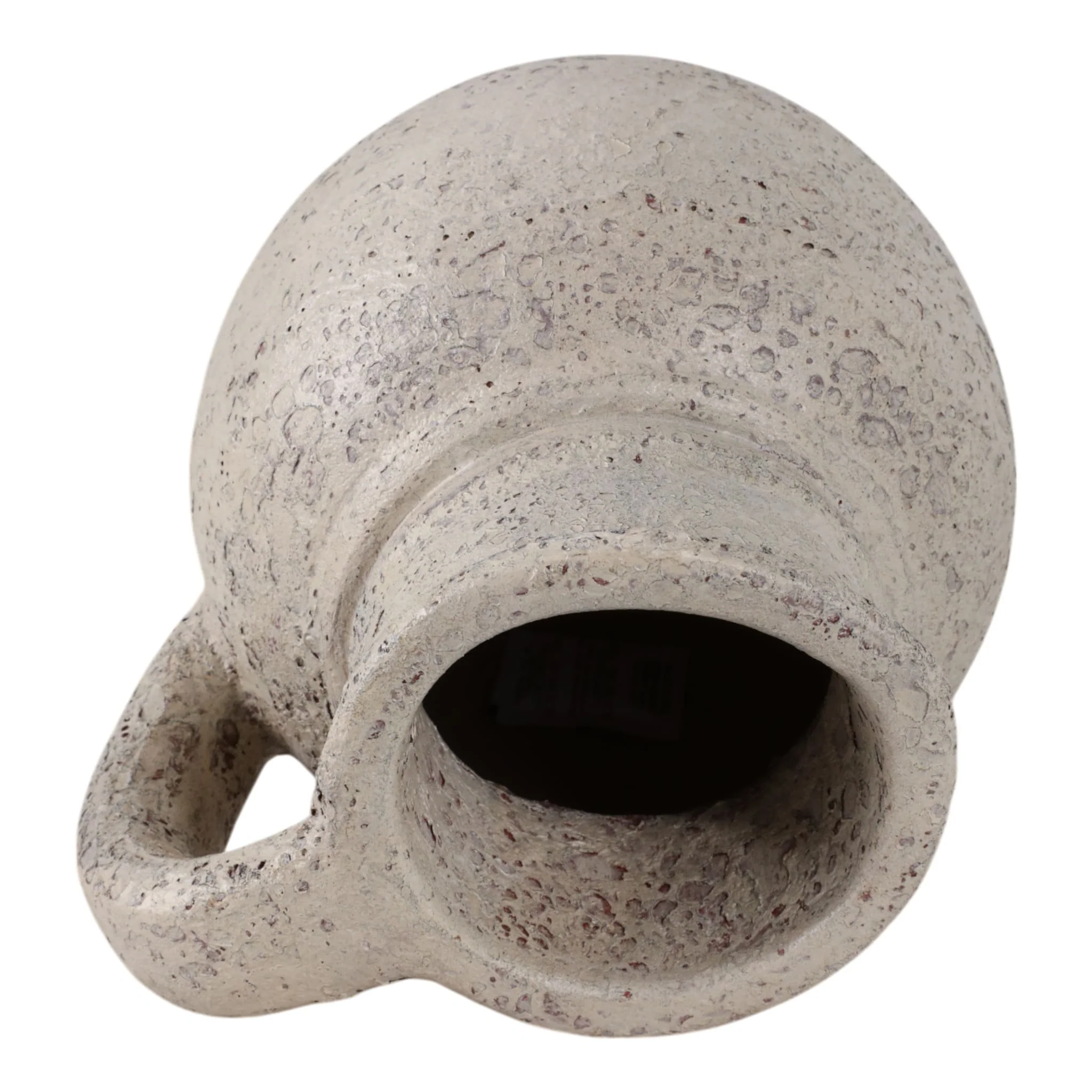 8x8" Terracotta Jug With Handle, White - Image 6