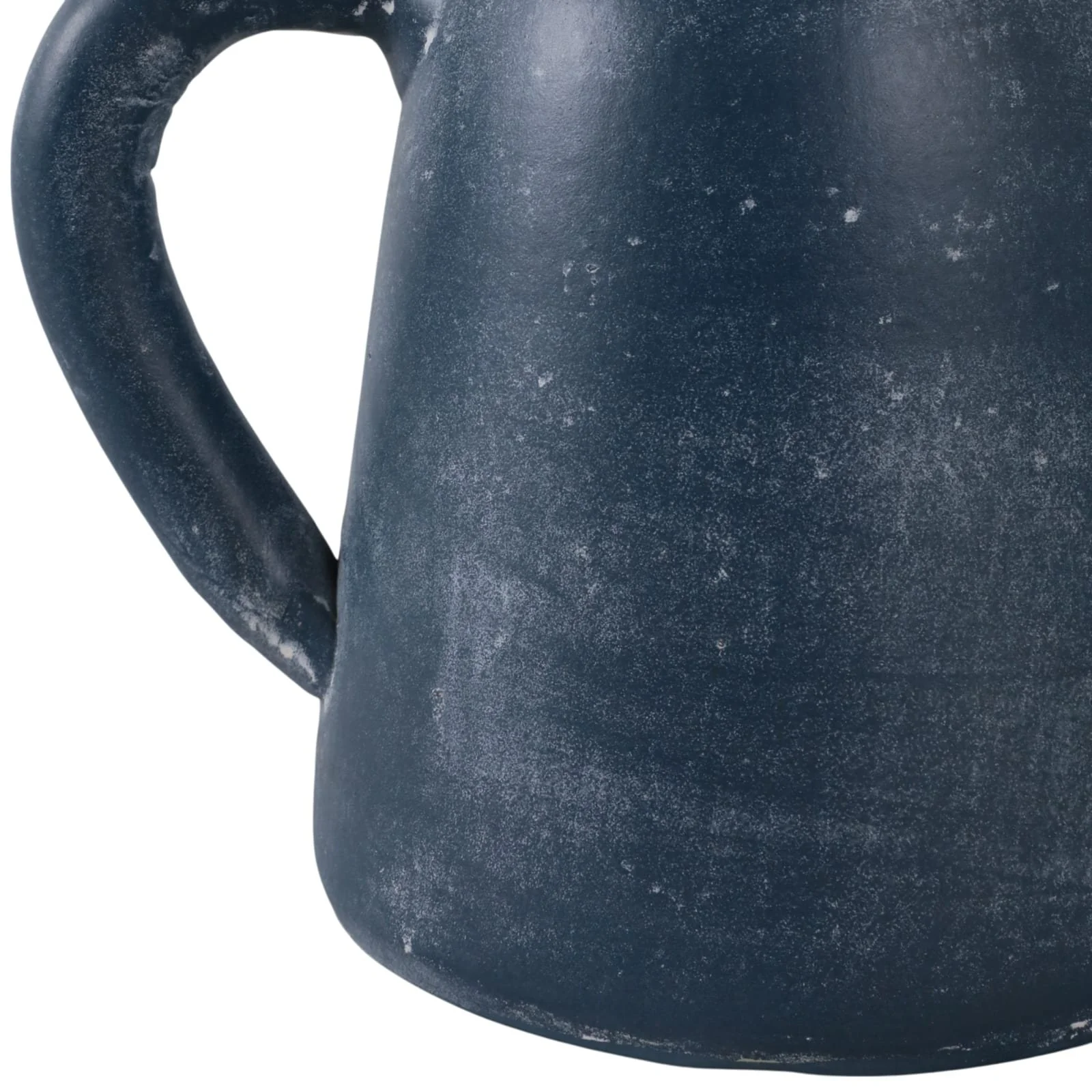 8x8" Terracotta Vase With Handle, Blue - Image 5