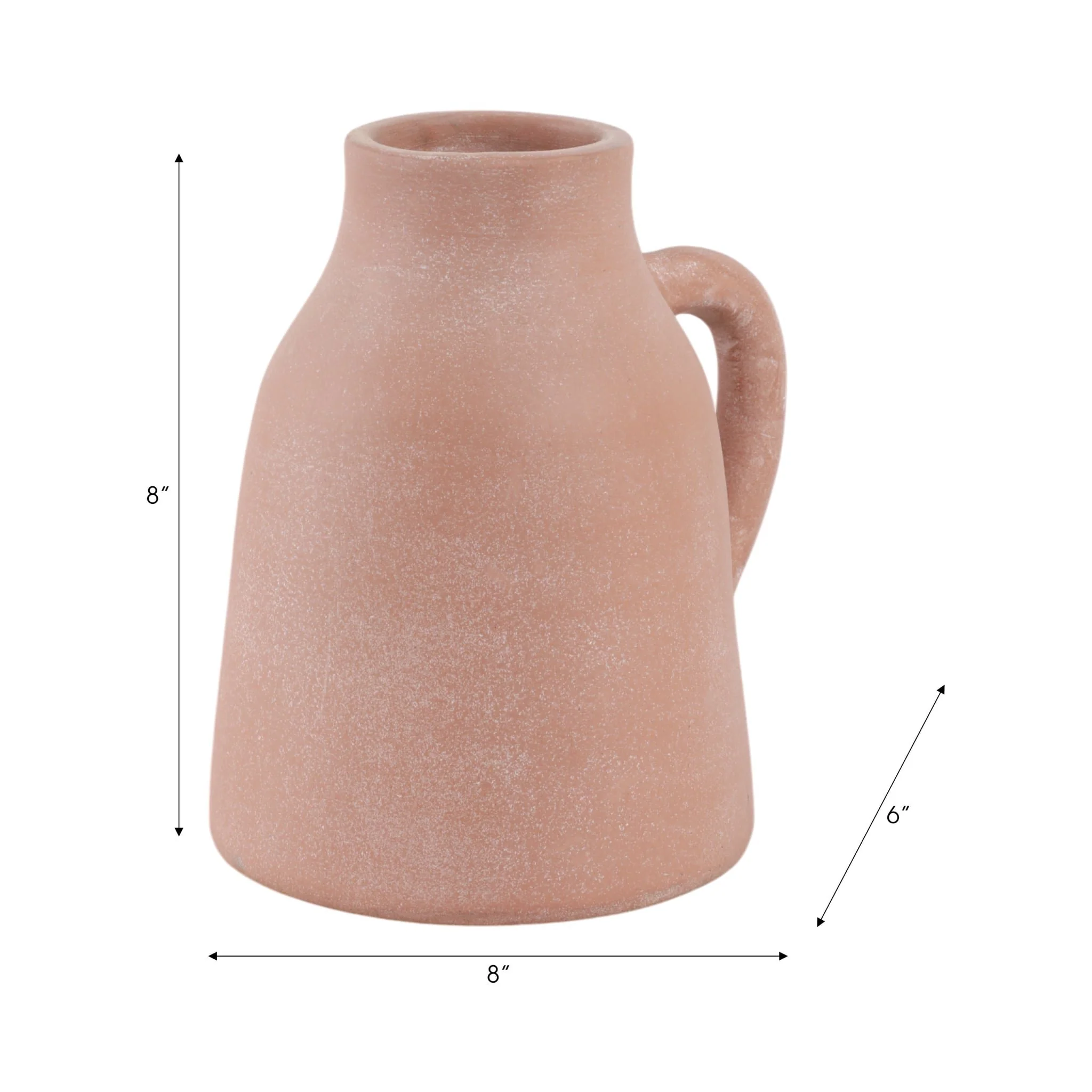 8x8" Terracotta Vase With Handle, Light Natural - Image 9