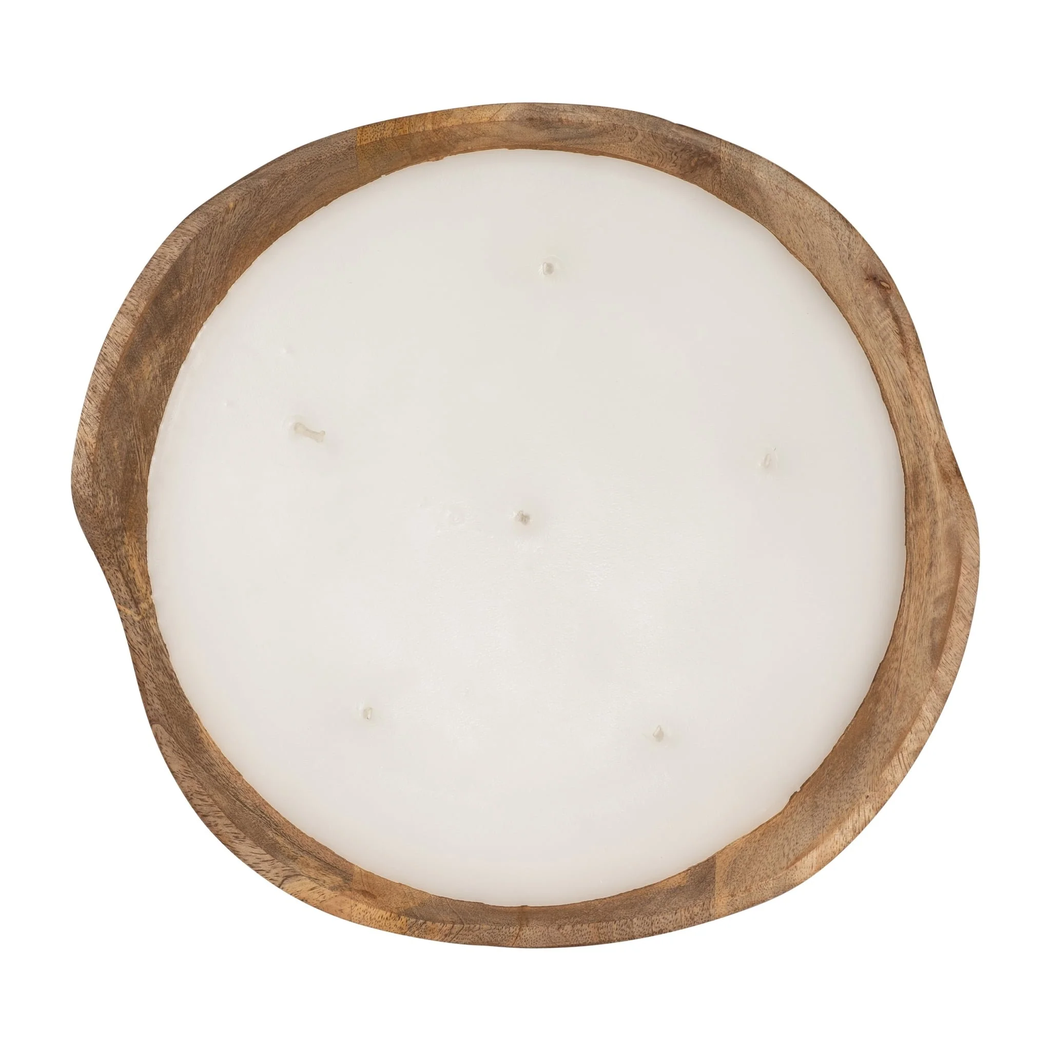 9" 14 Oz Vanilla Curvy Wood Bowl Candle, Natural - Image 5