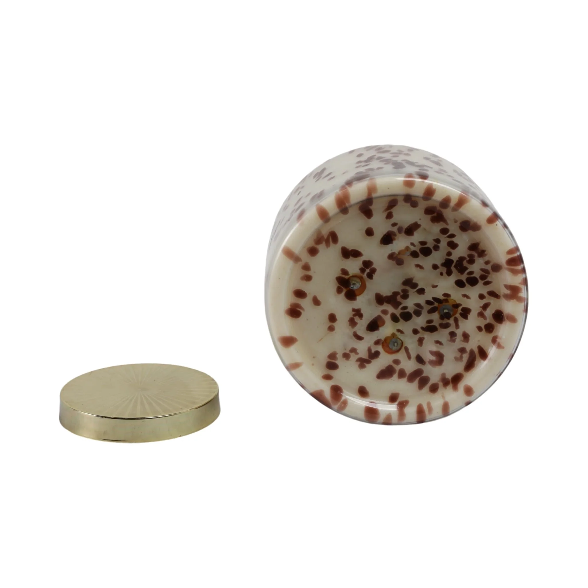 9" 180 Oz Cinnamon Speckle Lidded Candle, Brown/go - Image 7