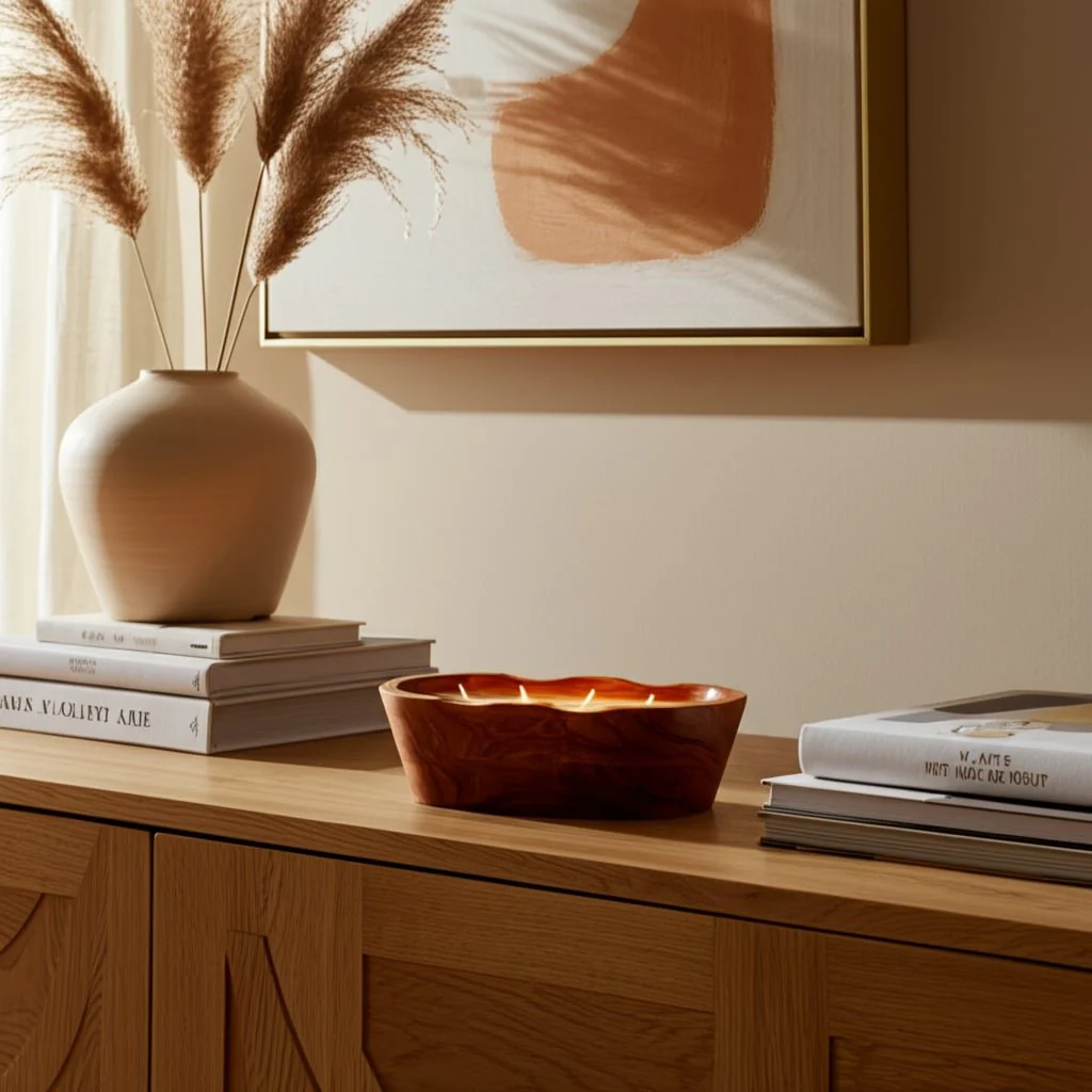 9" 19 Oz Vanilla Oval Bowl Candle, Natural - Image 10