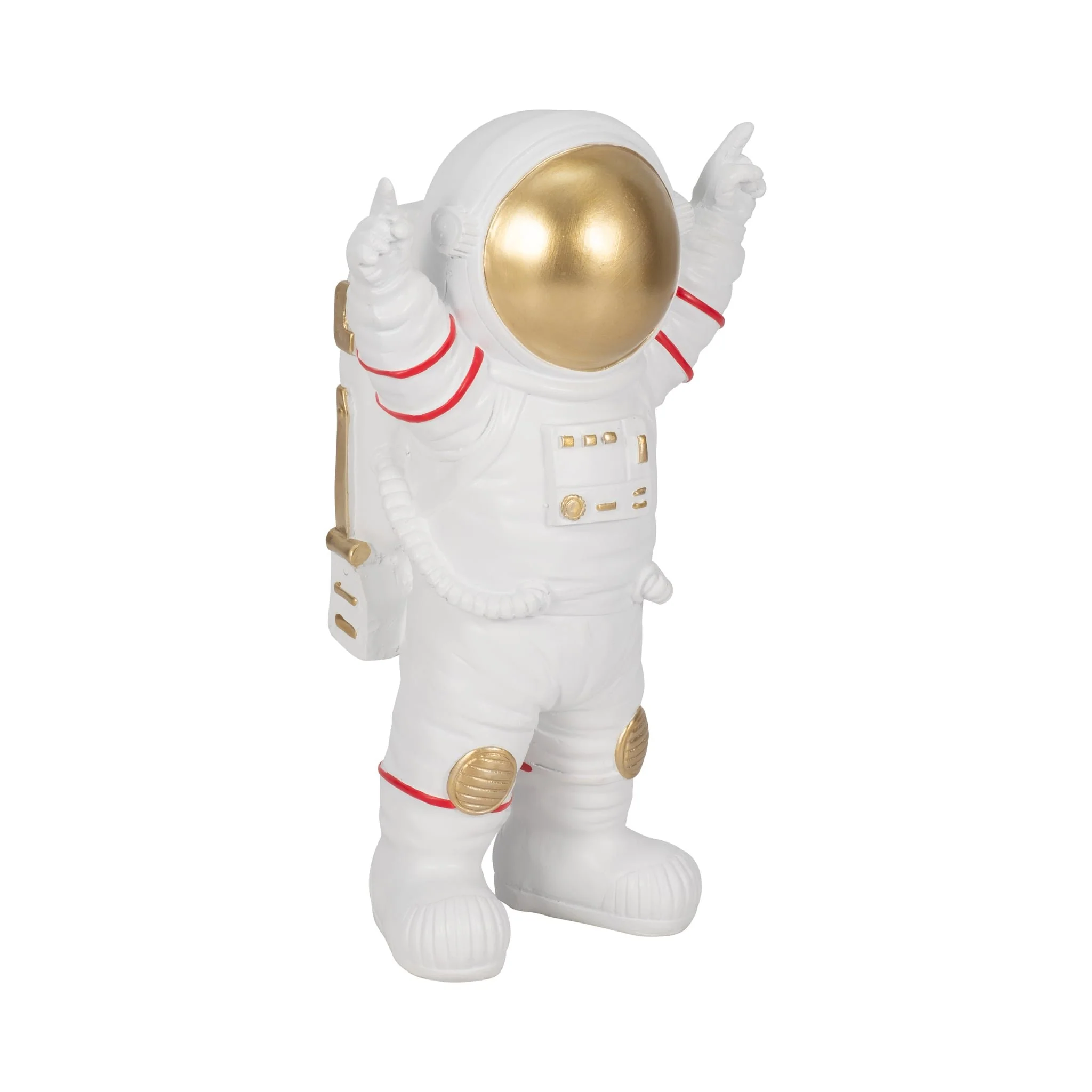 9" Cheering Space Man, White/gold - Image 2