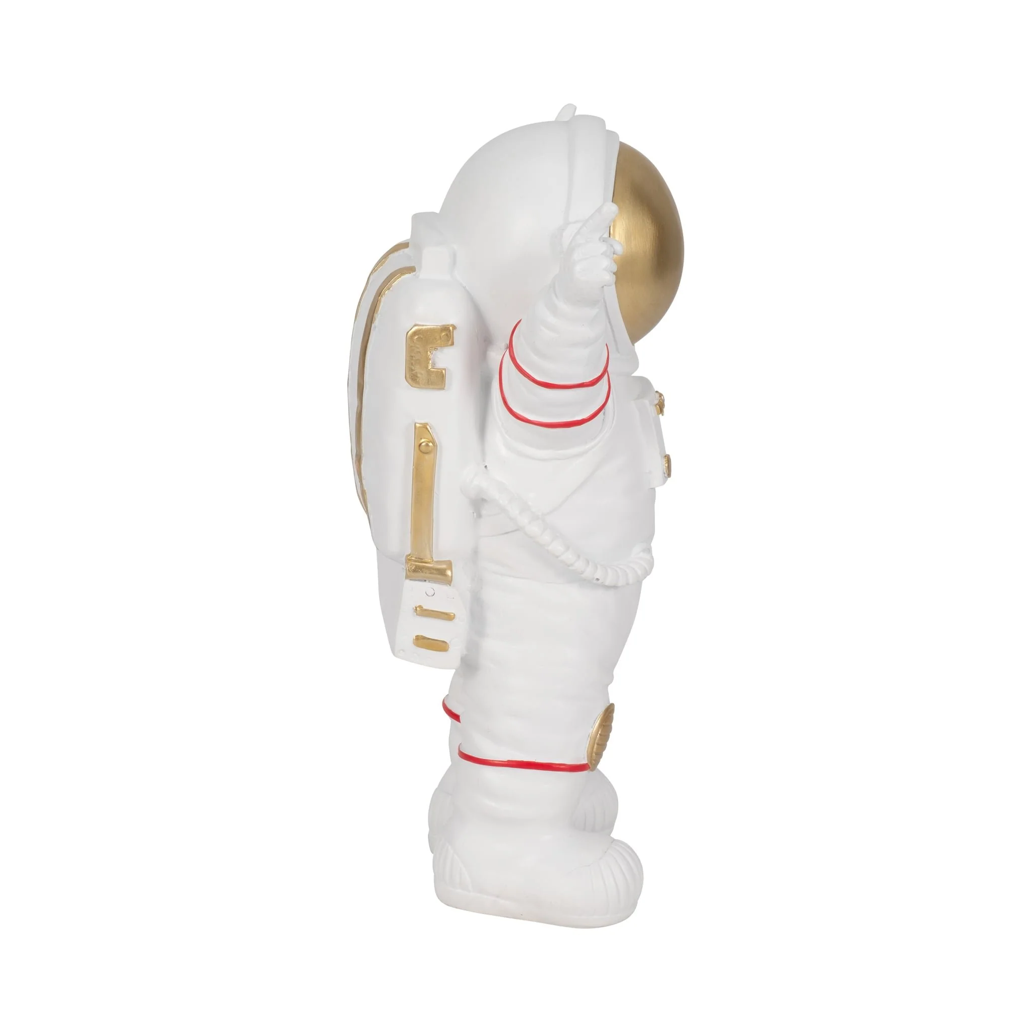 9" Cheering Space Man, White/gold - Image 3