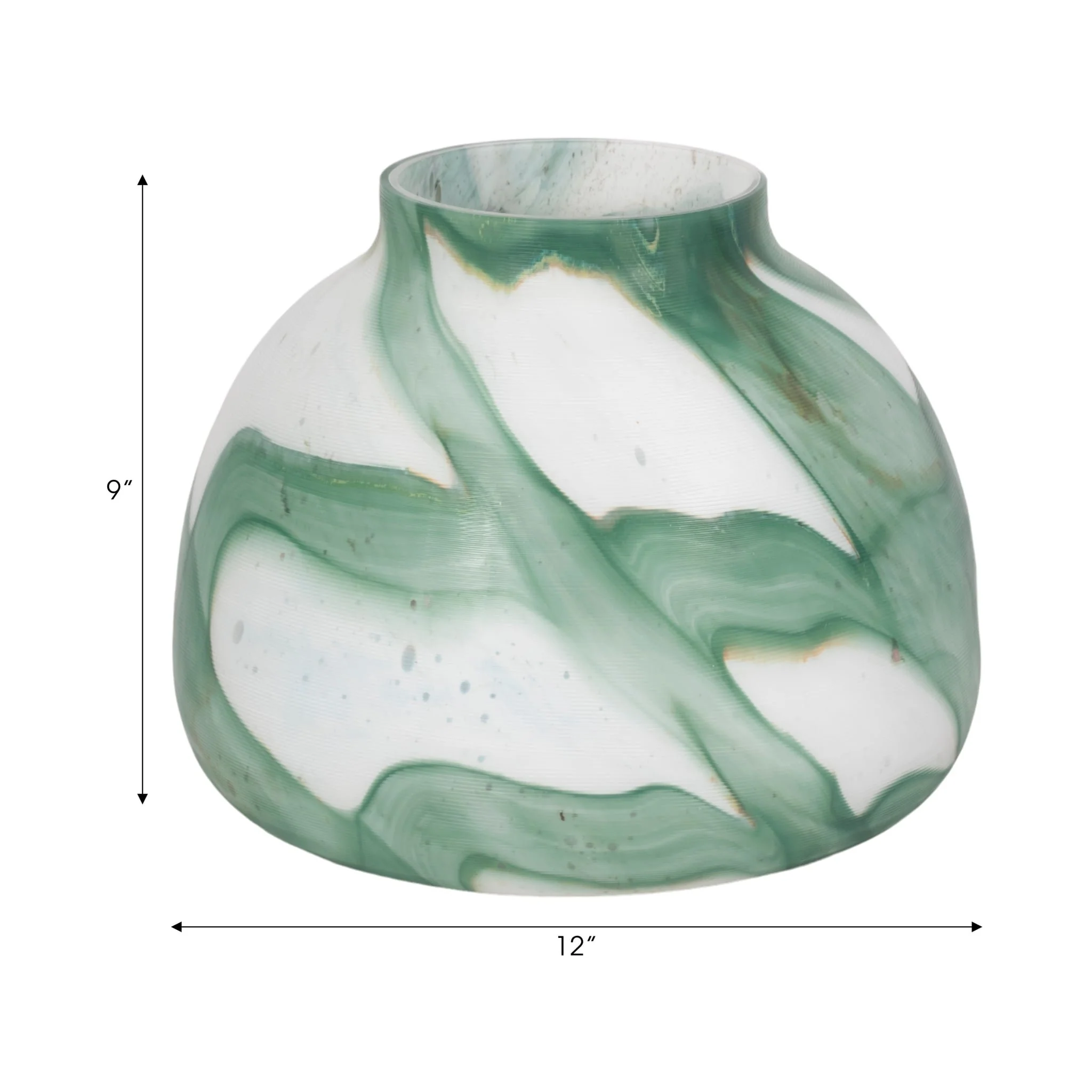 9" Ebb & Flow Vase, Green/clear - Image 8