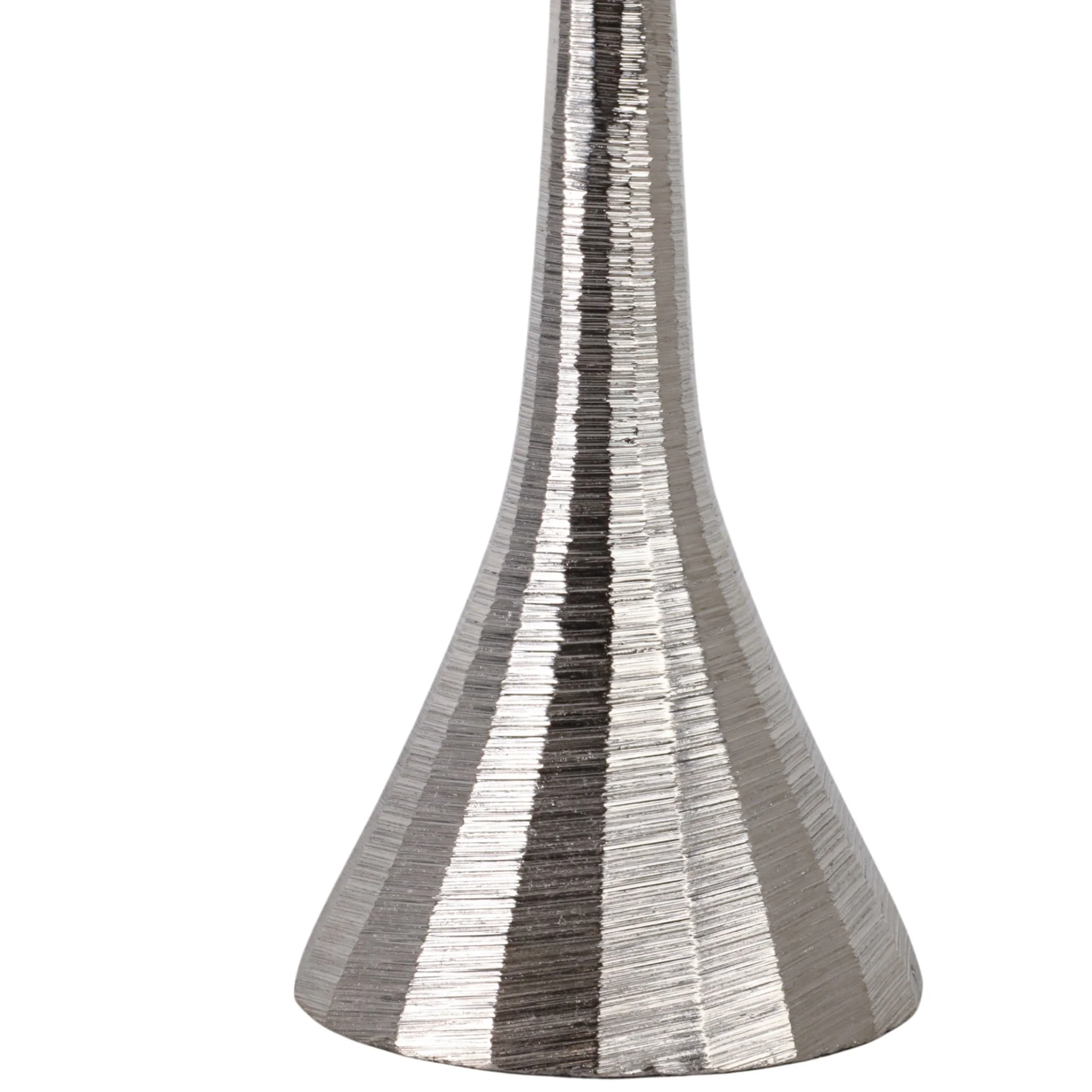 9" Etched Metal Taper Holder, Silver - Image 5