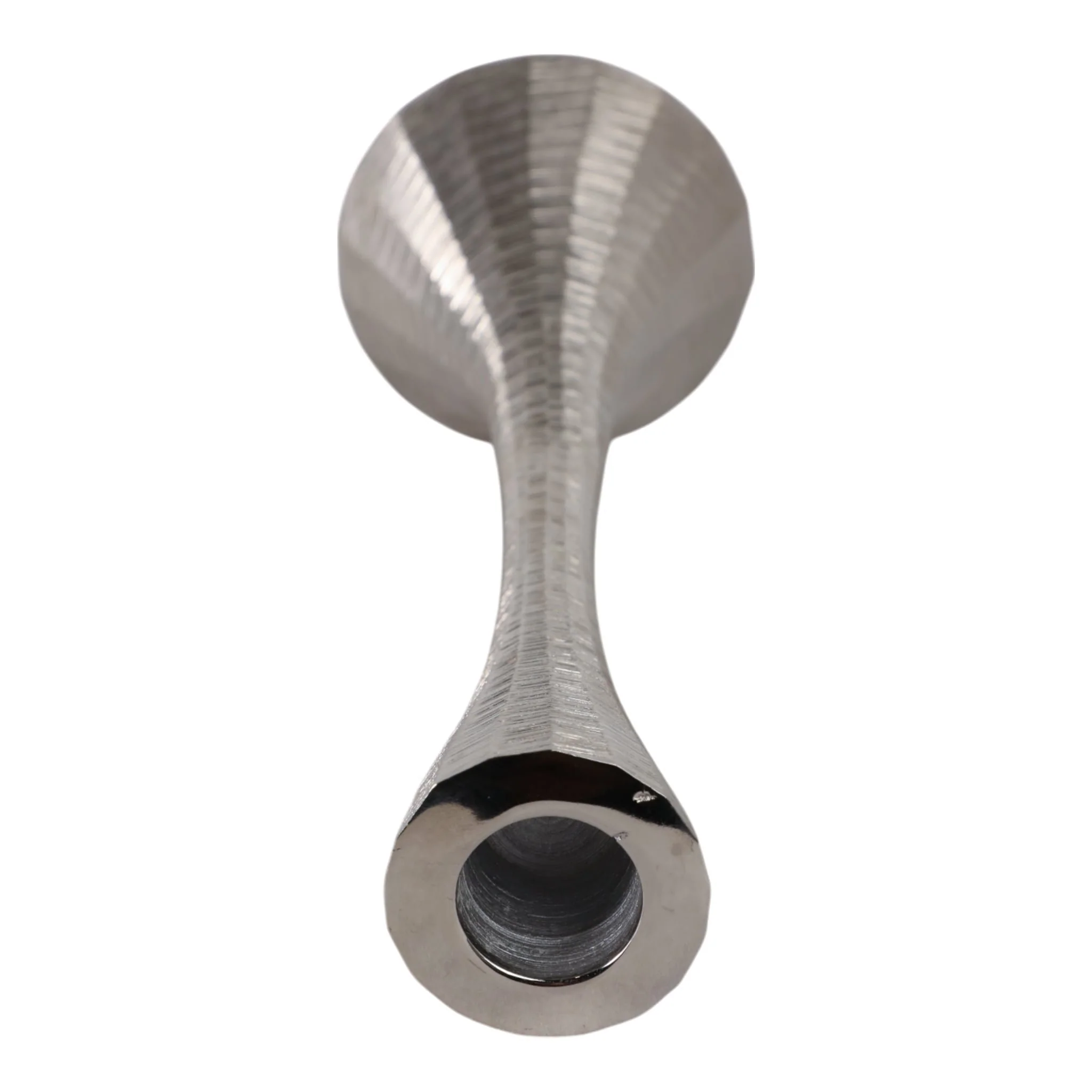 9" Etched Metal Taper Holder, Silver - Image 6