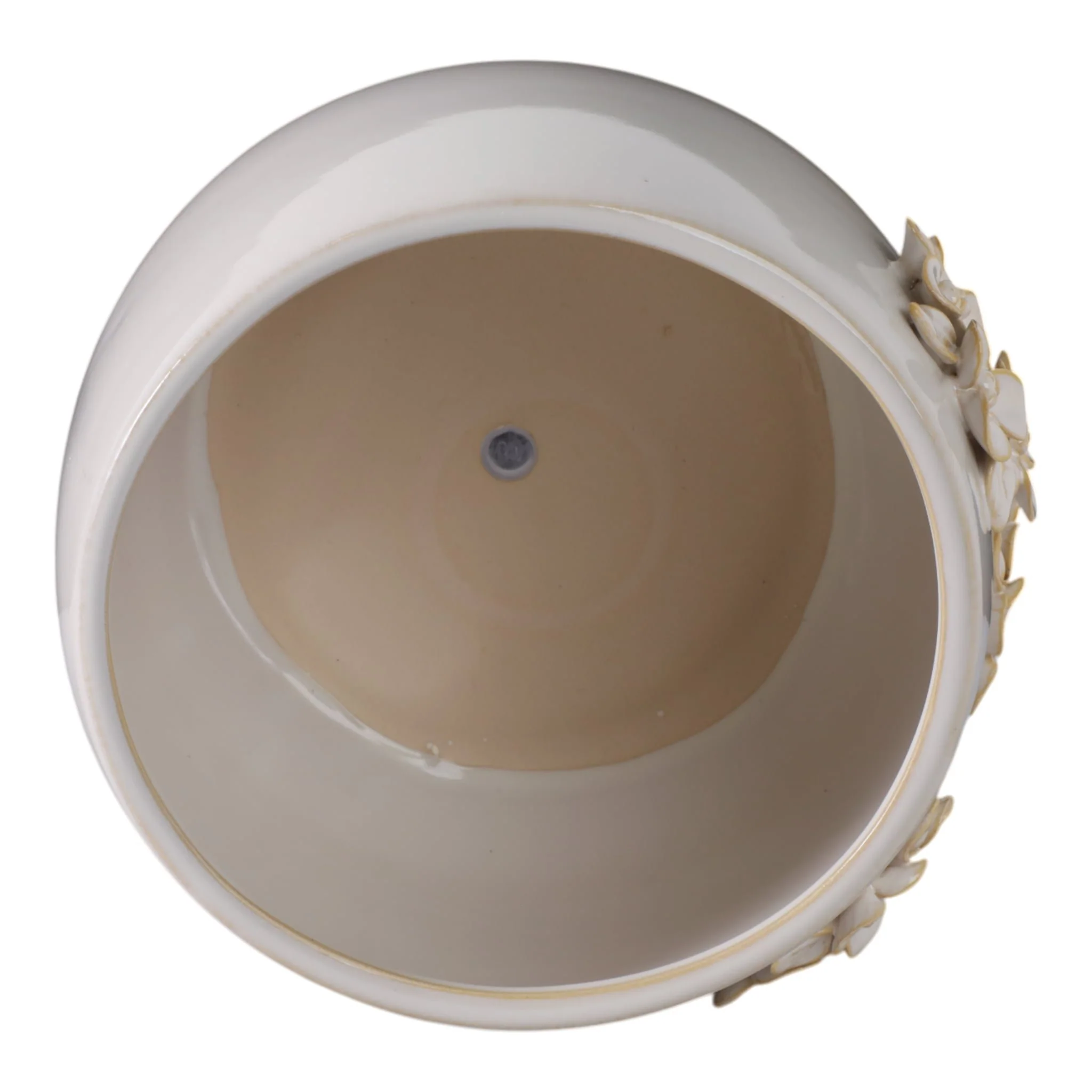 9" Flower Bunches Applique Planter, Ivory - Image 7