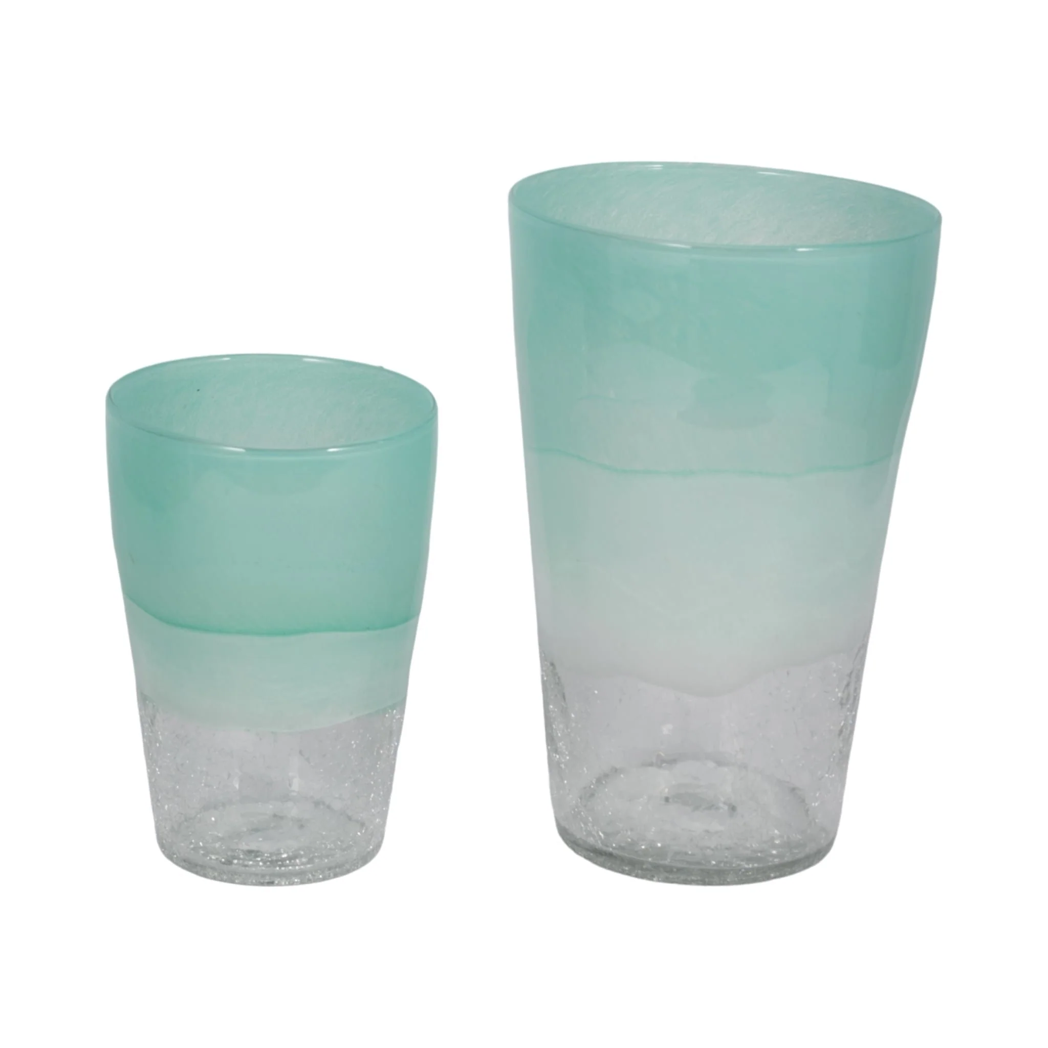 9" Fluted Glass Vase, Aqua Haze - Image 7