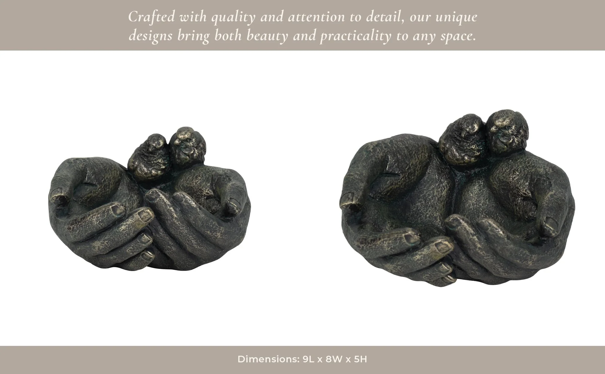 9" Giving Hands Birdfeeder, Bronze - Image 14